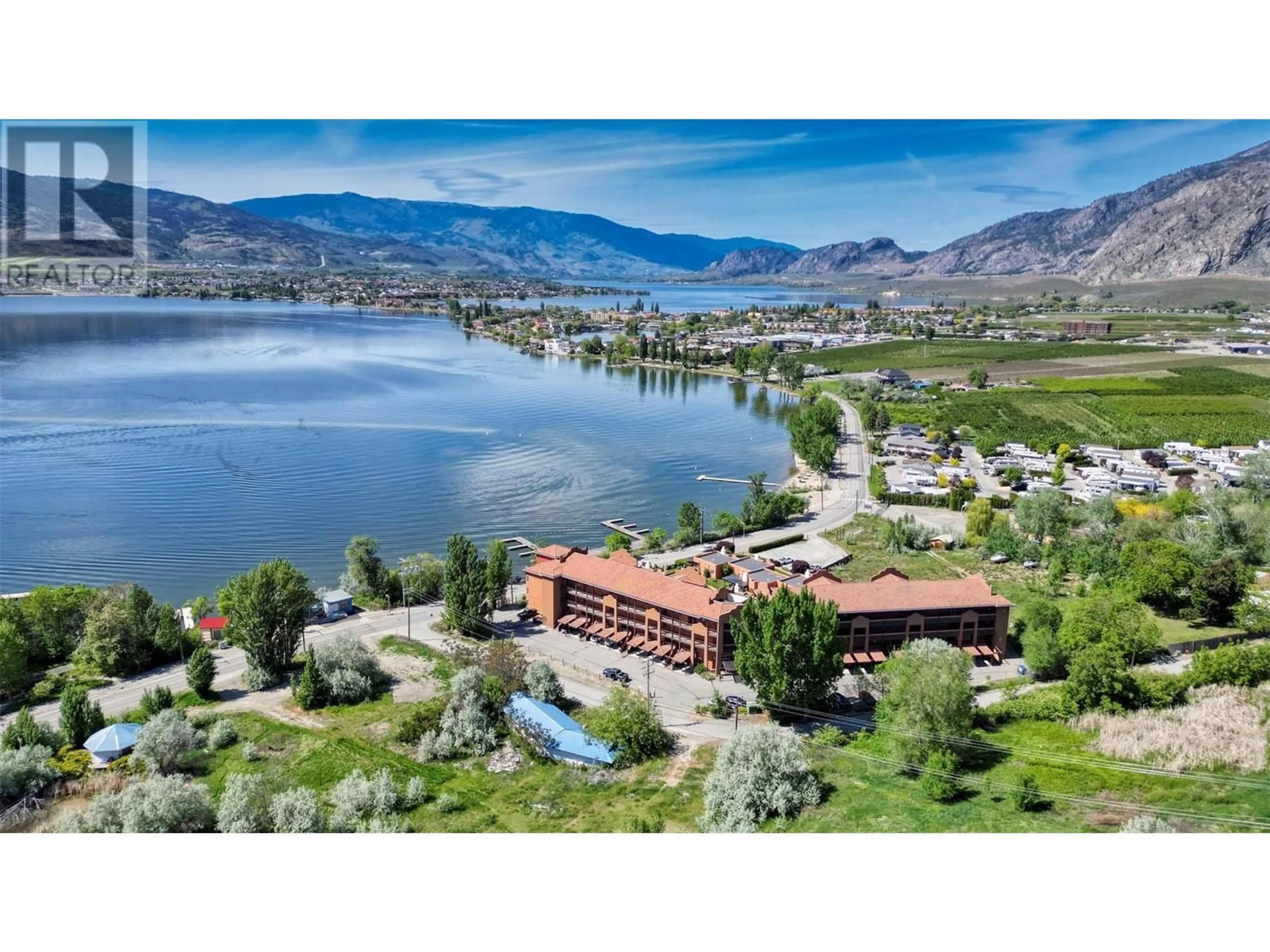 A pic from outside/outdoor area/front of a property/back of a property/a pic from drone, water/lake/river/ocean view for 10 - 4300 44TH AVE. DRIVE, Osoyoos British Columbia V0H1V6