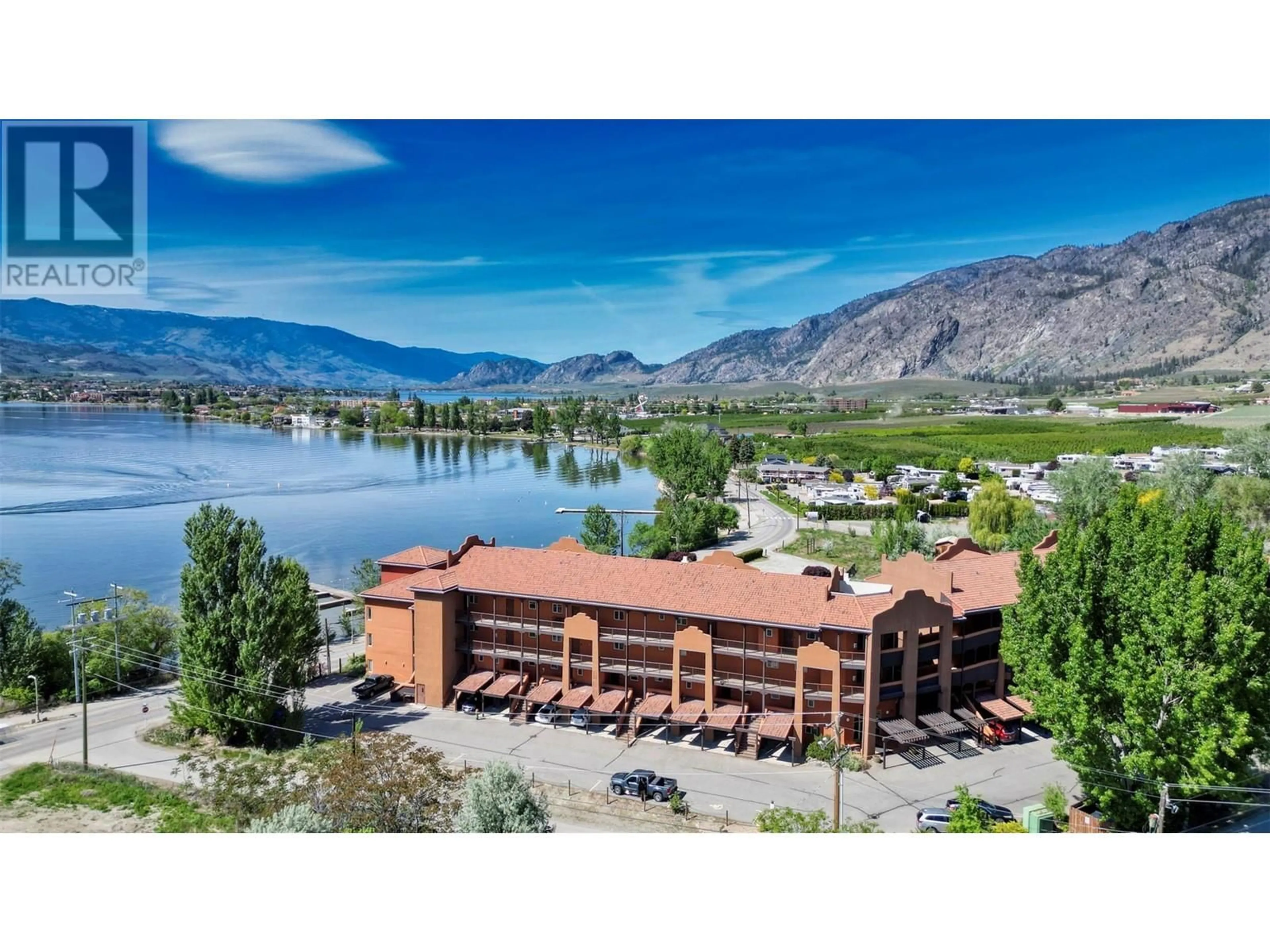 A pic from outside/outdoor area/front of a property/back of a property/a pic from drone, water/lake/river/ocean view for 10 - 4300 44TH AVE. DRIVE, Osoyoos British Columbia V0H1V6