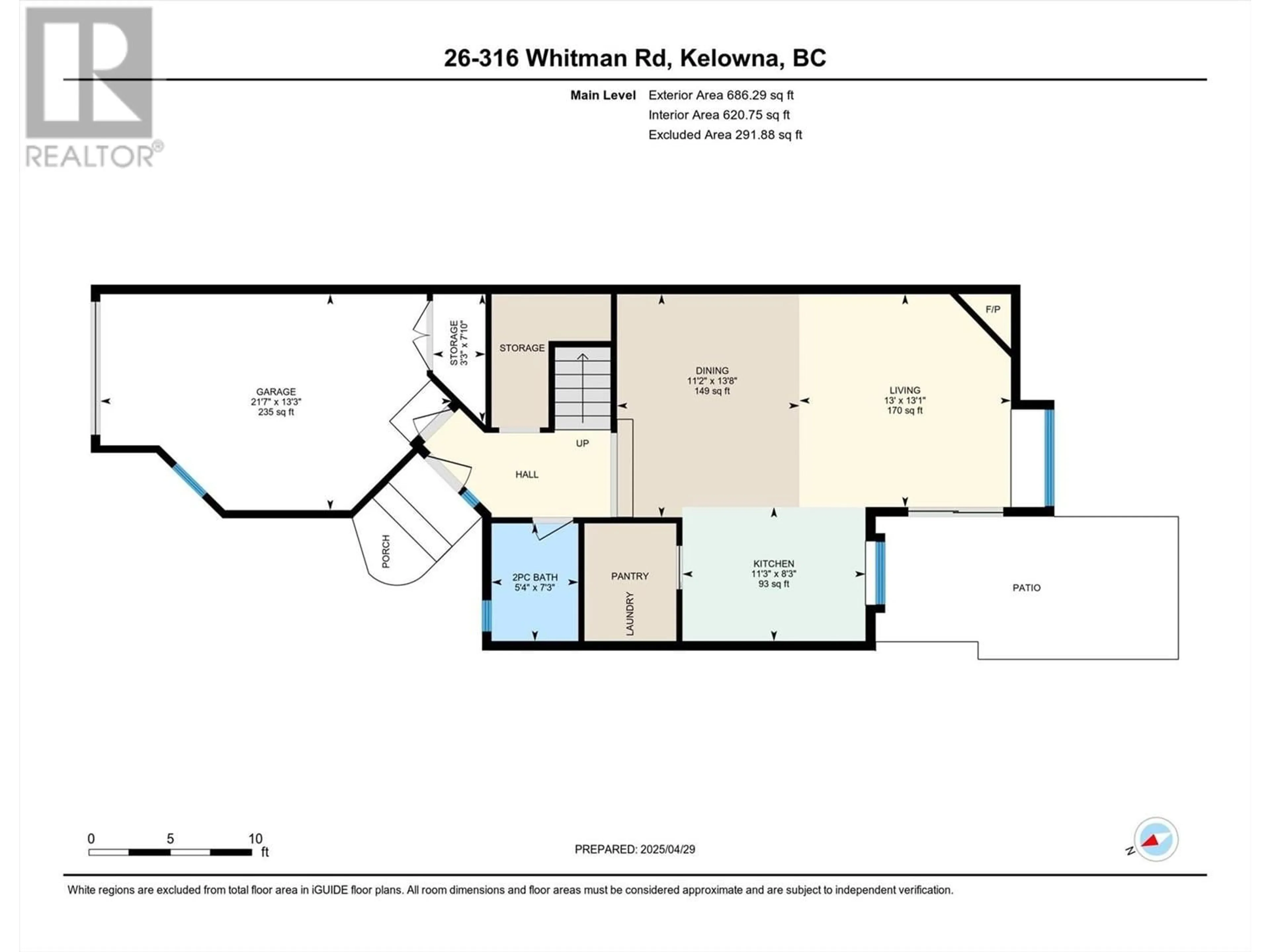 Floor plan for 26 - 316 WHITMAN ROAD, Kelowna British Columbia V1V1Y9