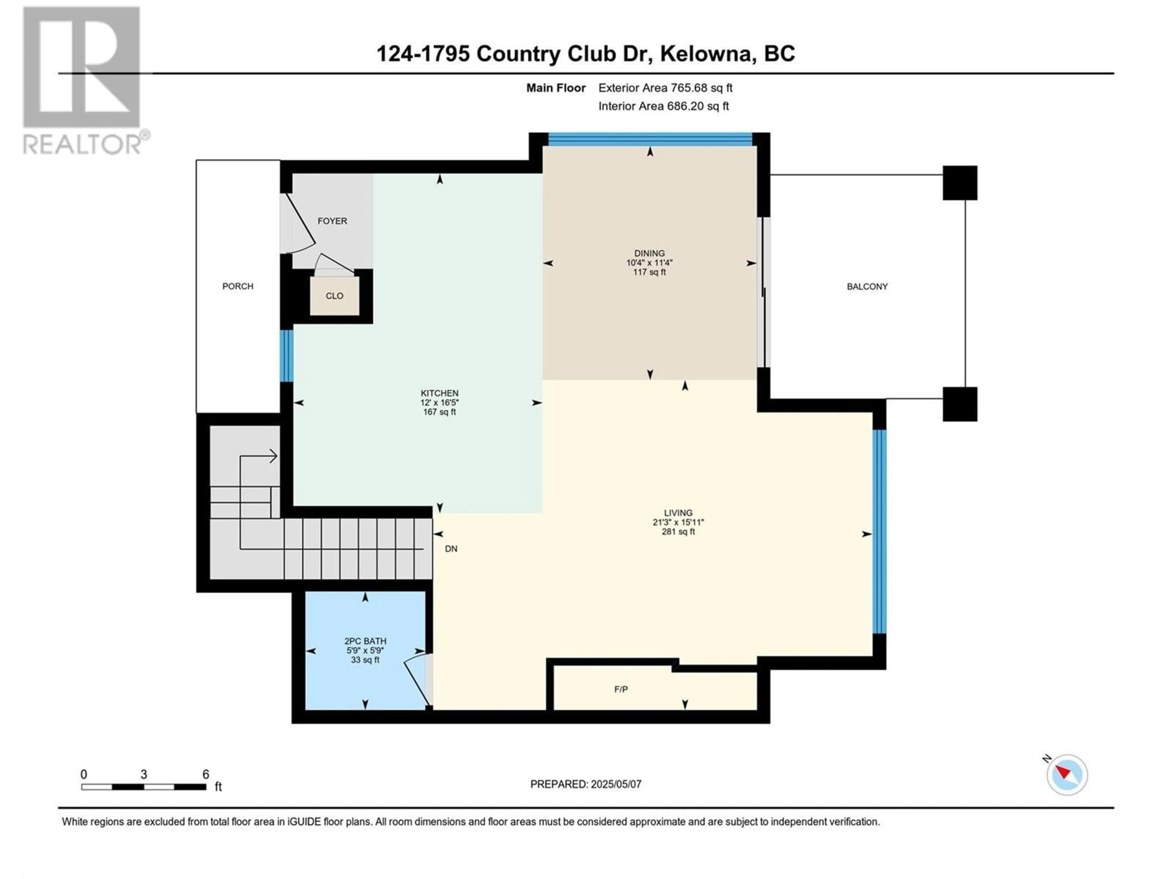 Floor plan for 124 - 1795 COUNTRY CLUB DRIVE, Kelowna British Columbia V1V2V9