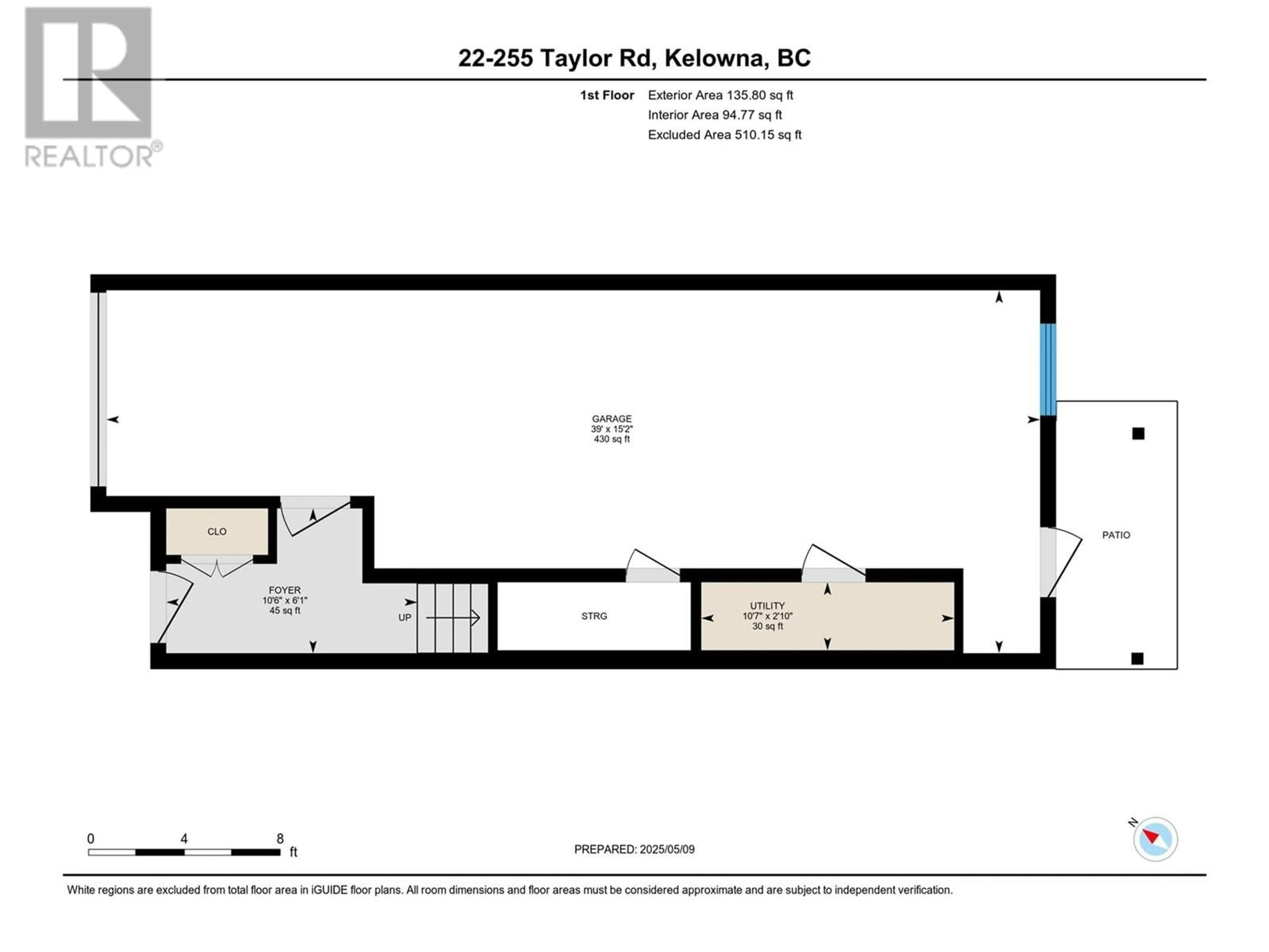 Floor plan for 22 - 255 TAYLOR ROAD, Kelowna British Columbia V1X4G1