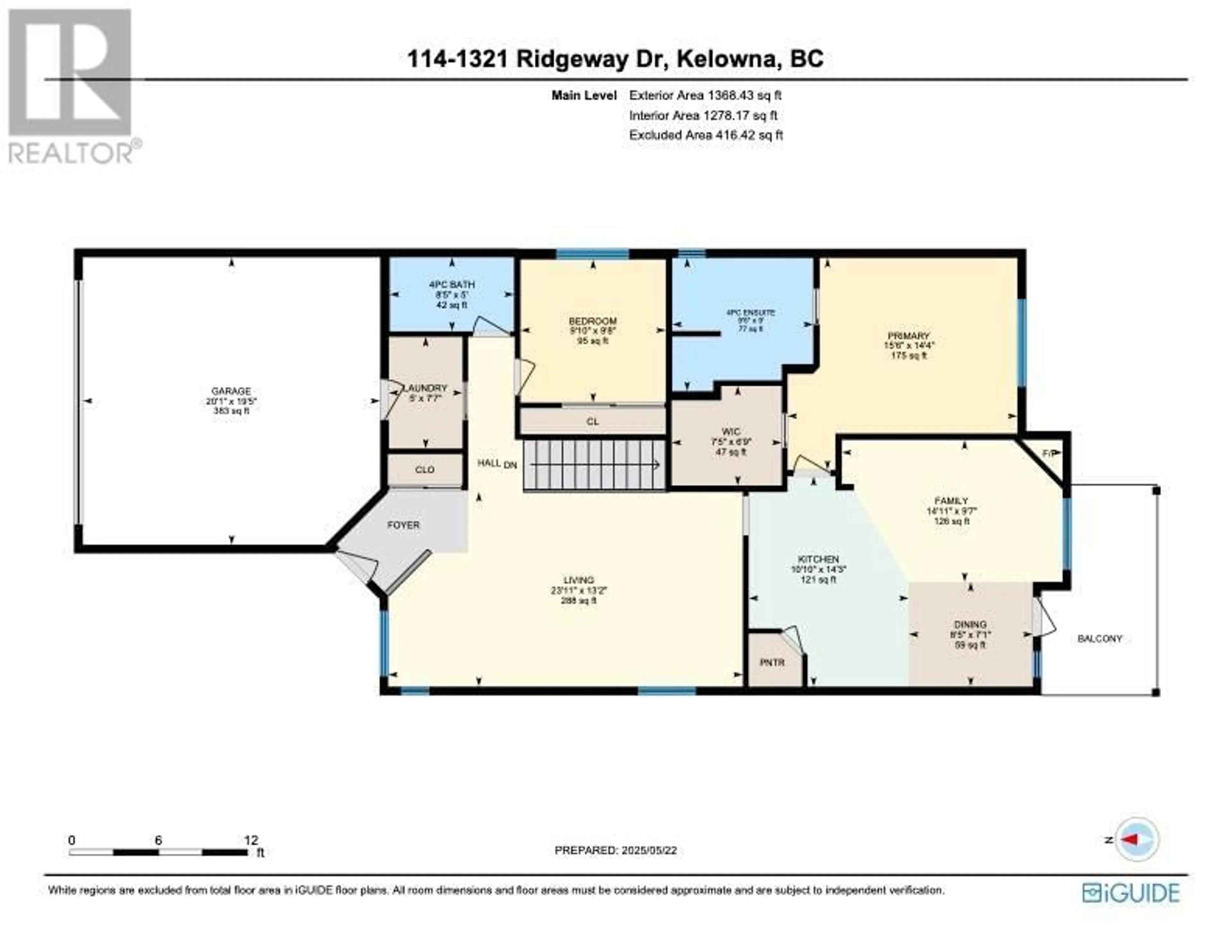 Floor plan for 114 - 1321 RIDGEWAY DRIVE, Kelowna British Columbia V1Y9T6