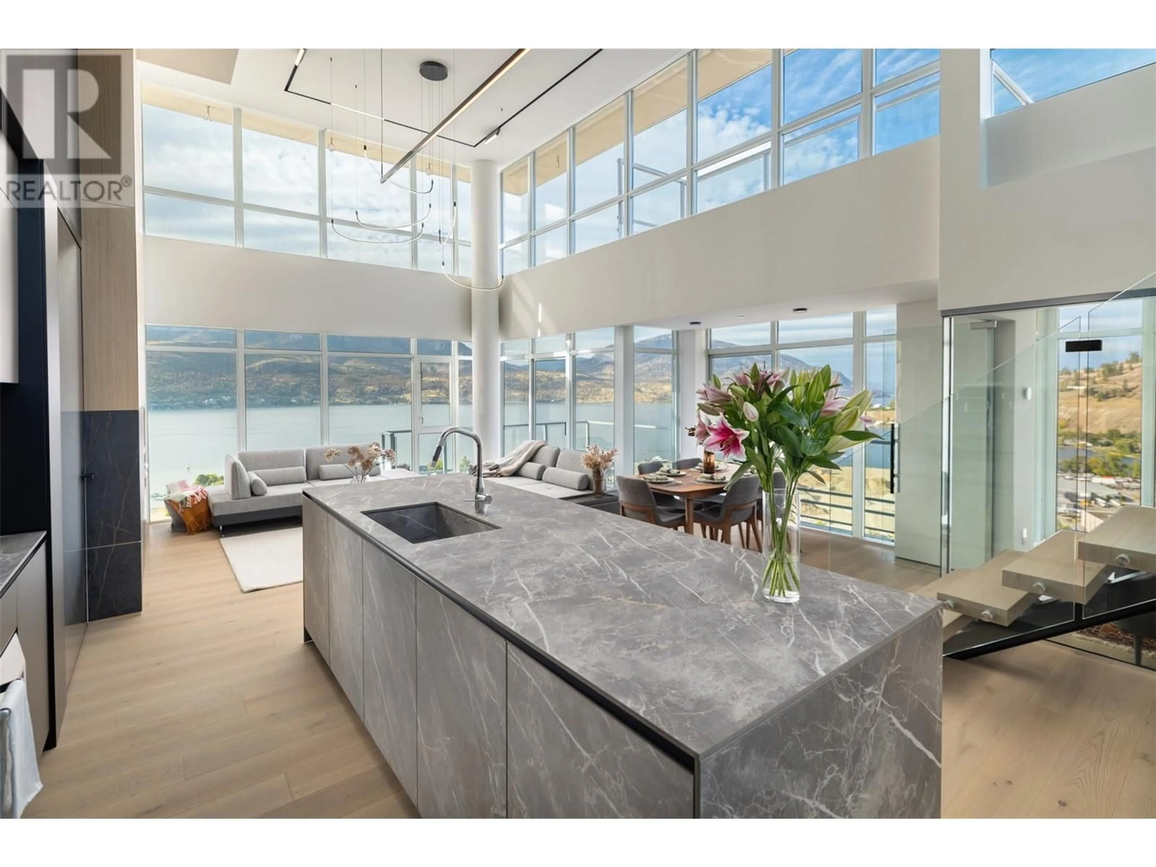 Open concept kitchen, ceramic/tile floor for PH1 - 1075 SUNSET DRIVE, Kelowna British Columbia V1Y9Y9