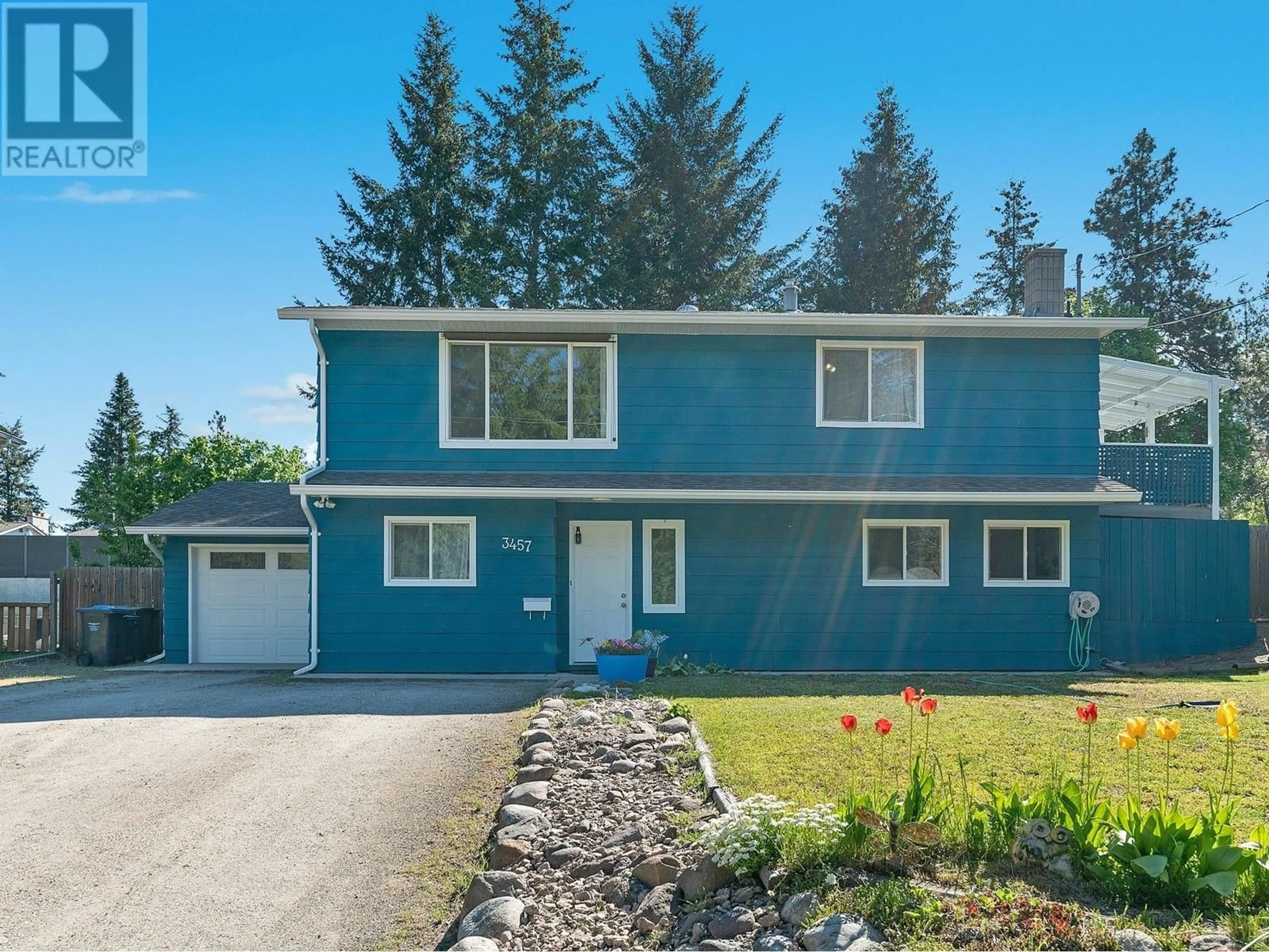 Home with vinyl exterior material, street for 3457 MCNAMARA ROAD, West Kelowna British Columbia V4T1H5