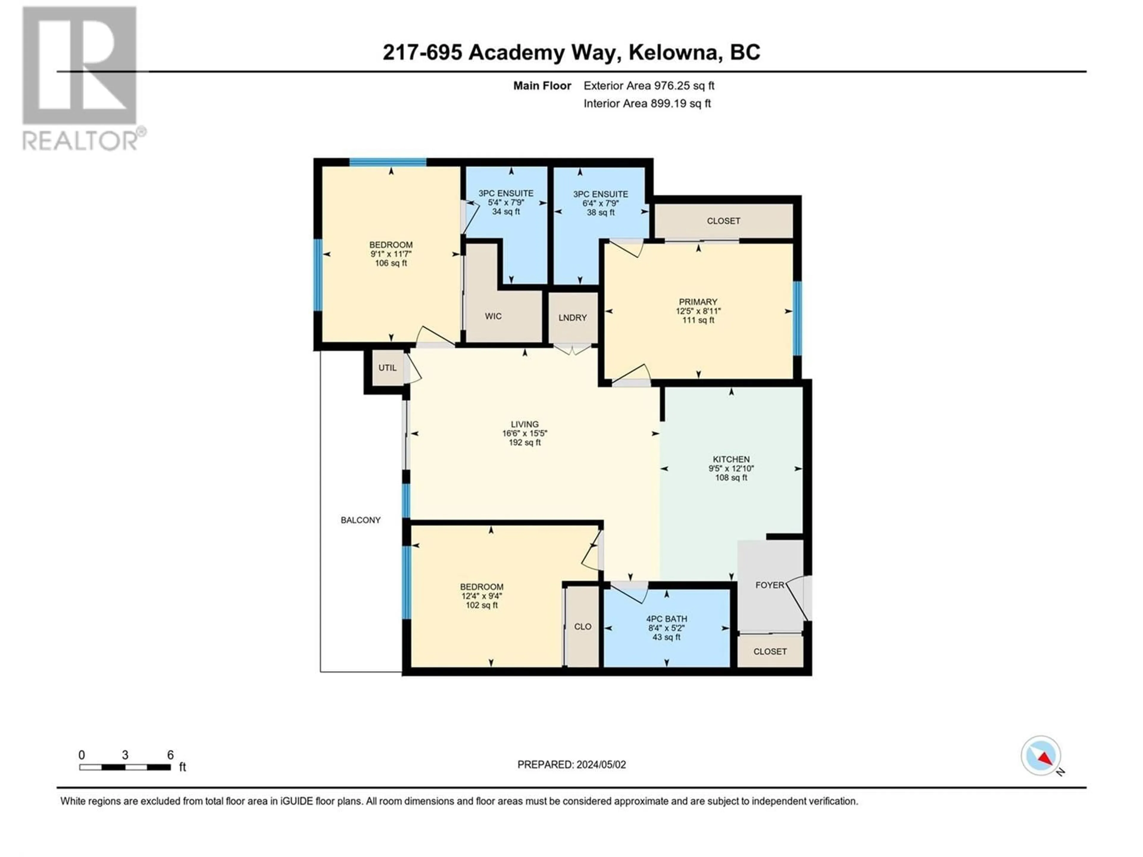 Floor plan for 217 - 695 ACADEMY WAY, Kelowna British Columbia V1V0A2