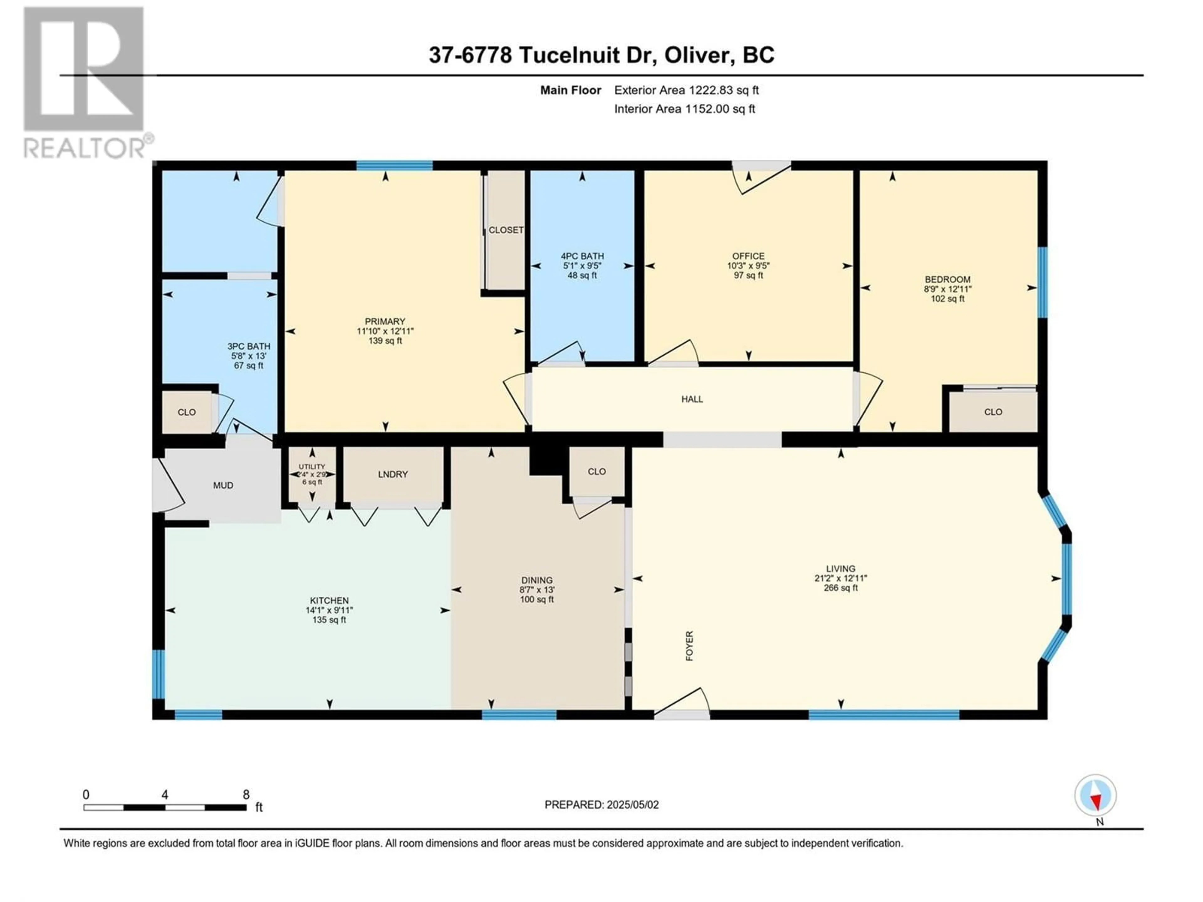 Floor plan for 37 - 6778 TUCELNUIT DRIVE, Oliver British Columbia V0H1T3