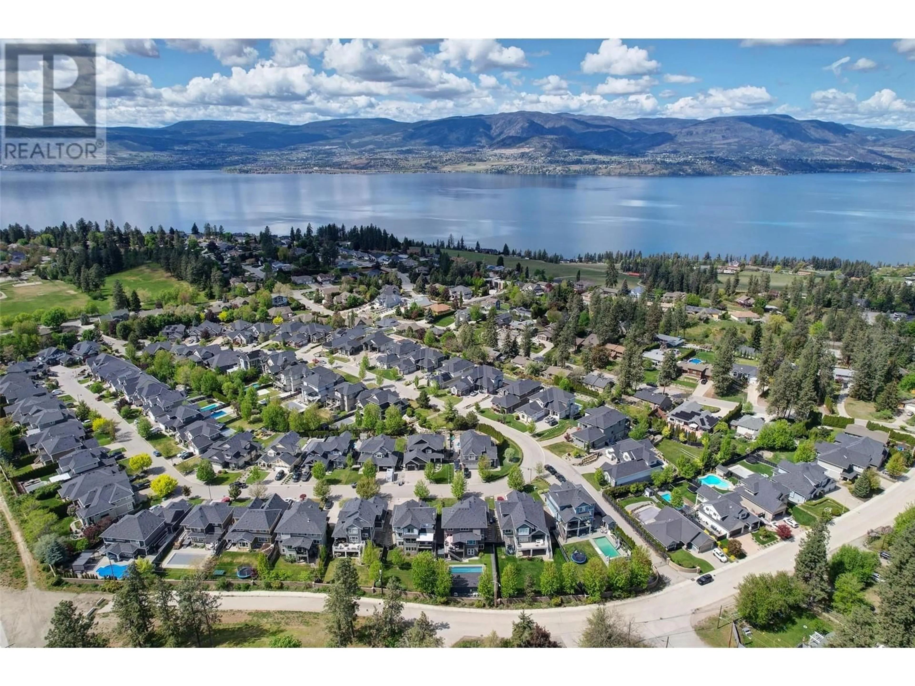 A pic from outside/outdoor area/front of a property/back of a property/a pic from drone, water/lake/river/ocean view for 141 - 515 WREN PLACE, Kelowna British Columbia V1W5H7