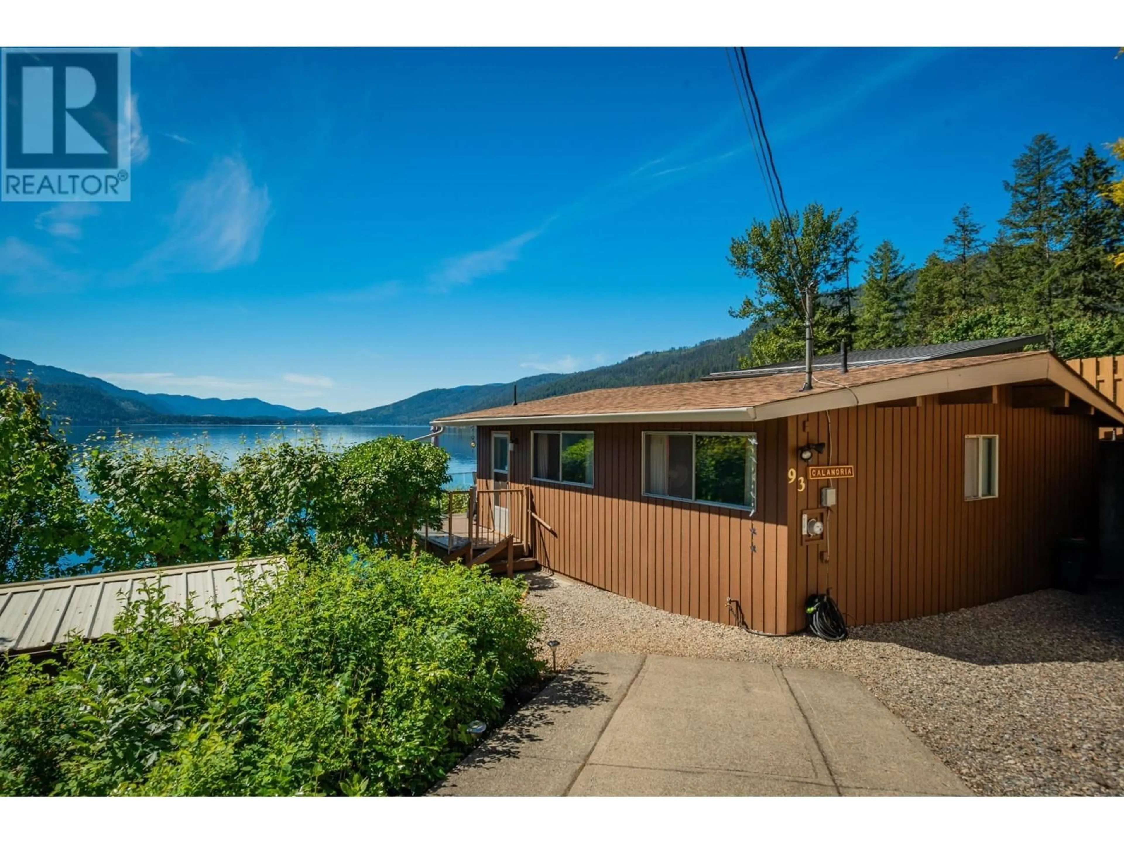 A pic from outside/outdoor area/front of a property/back of a property/a pic from drone, water/lake/river/ocean view for 93 EAST LAKE DRIVE, Christina Lake British Columbia V0H1E1