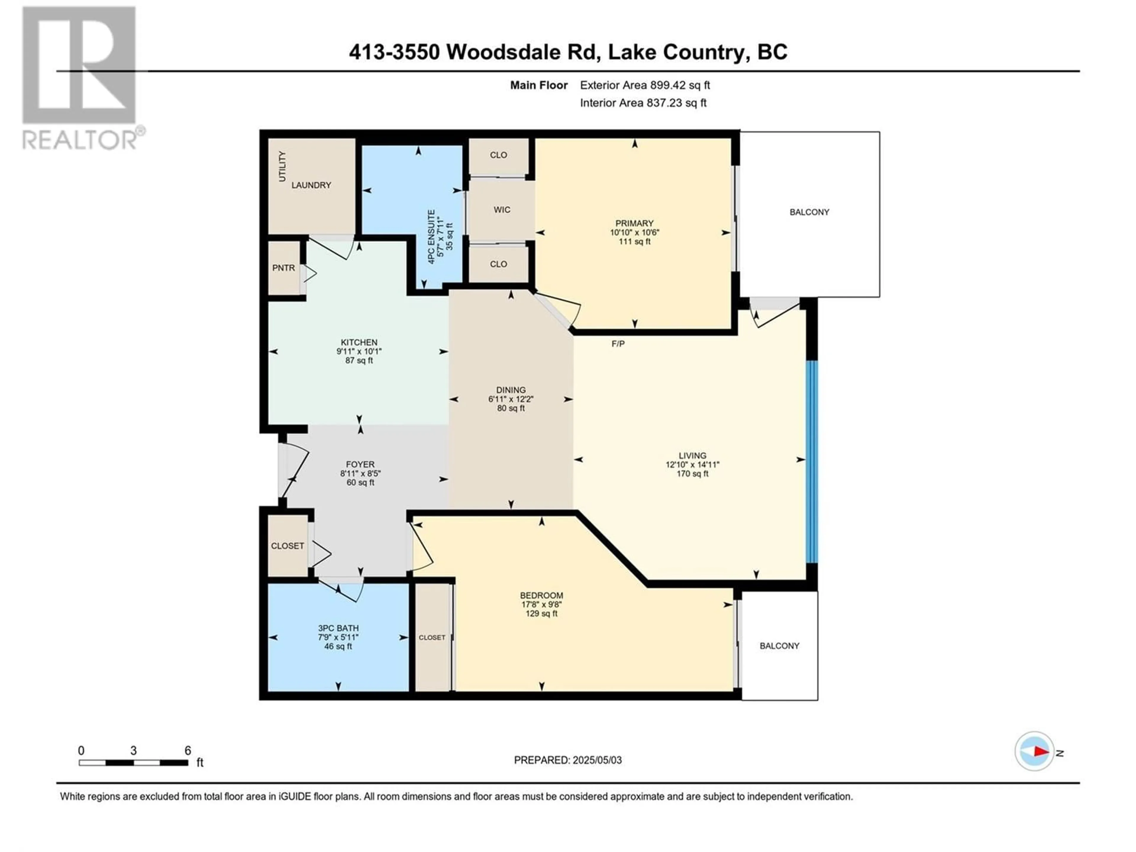 Floor plan for 413 - 3550 WOODSDALE ROAD, Lake Country British Columbia V4V1Y9