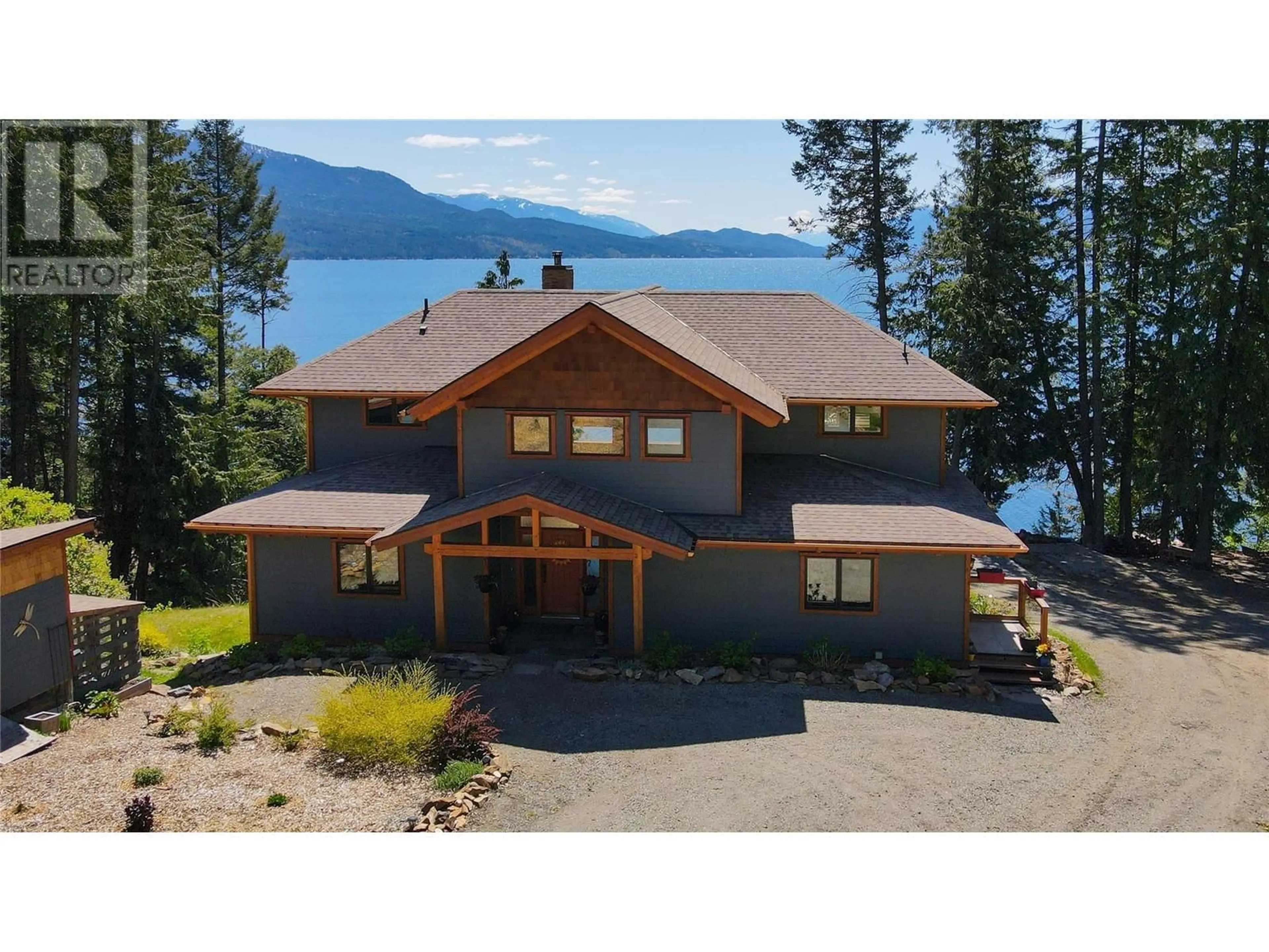A pic from outside/outdoor area/front of a property/back of a property/a pic from drone, water/lake/river/ocean view for 4220 WOODBURY VILLAGE ROAD, Ainsworth British Columbia V0G1M0