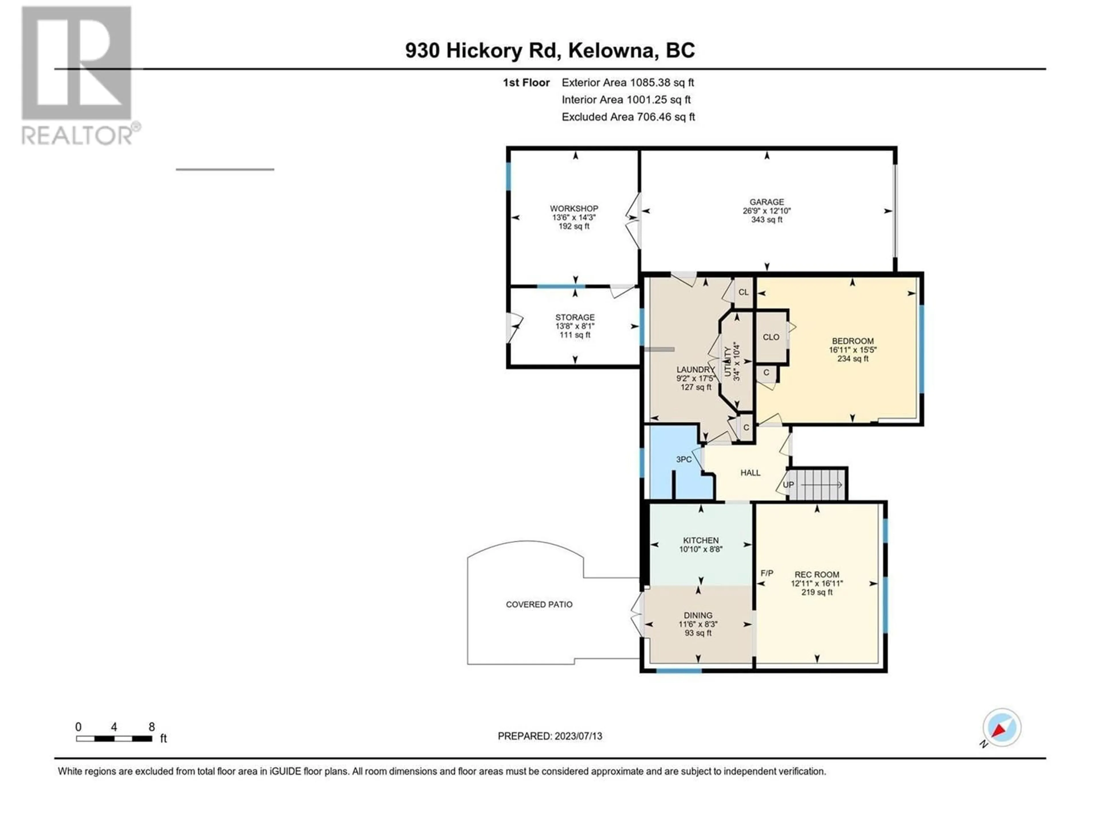 Floor plan for 930 HICKORY ROAD, Kelowna British Columbia V1X4K7