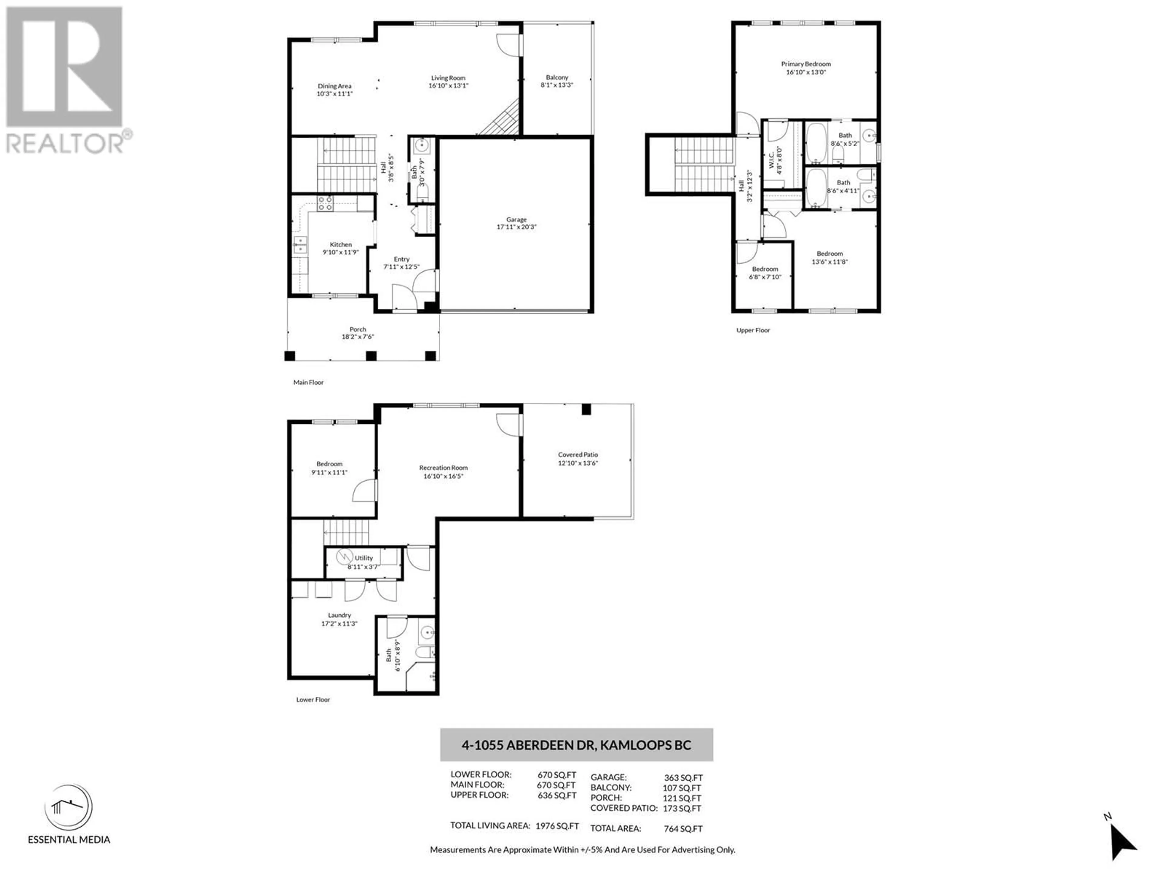 Floor plan for 4 - 1055 ABERDEEN DRIVE, Kamloops British Columbia V1S2A7