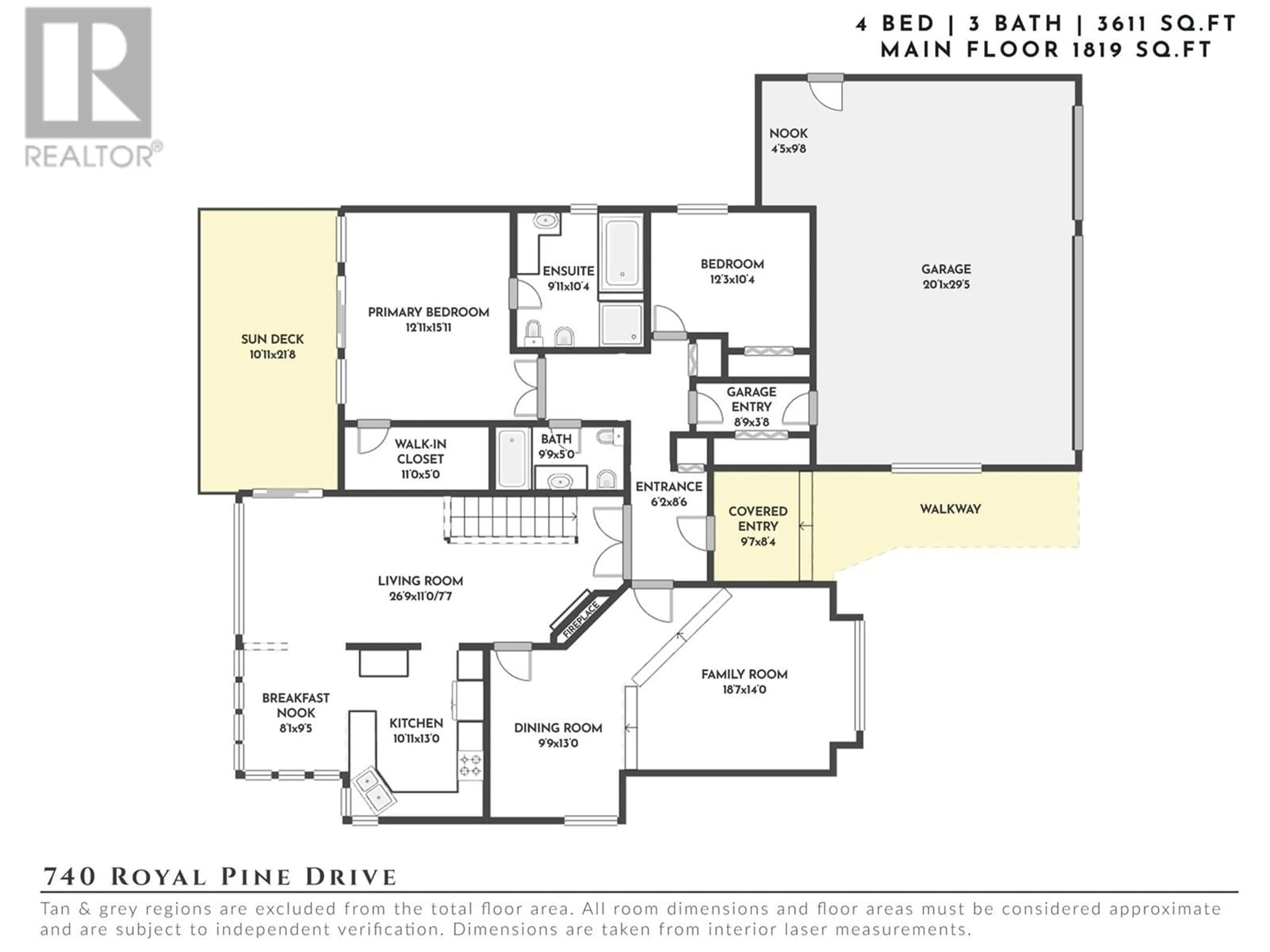 Floor plan for 740 ROYAL PINE DRIVE, Kelowna British Columbia V1Y9G2