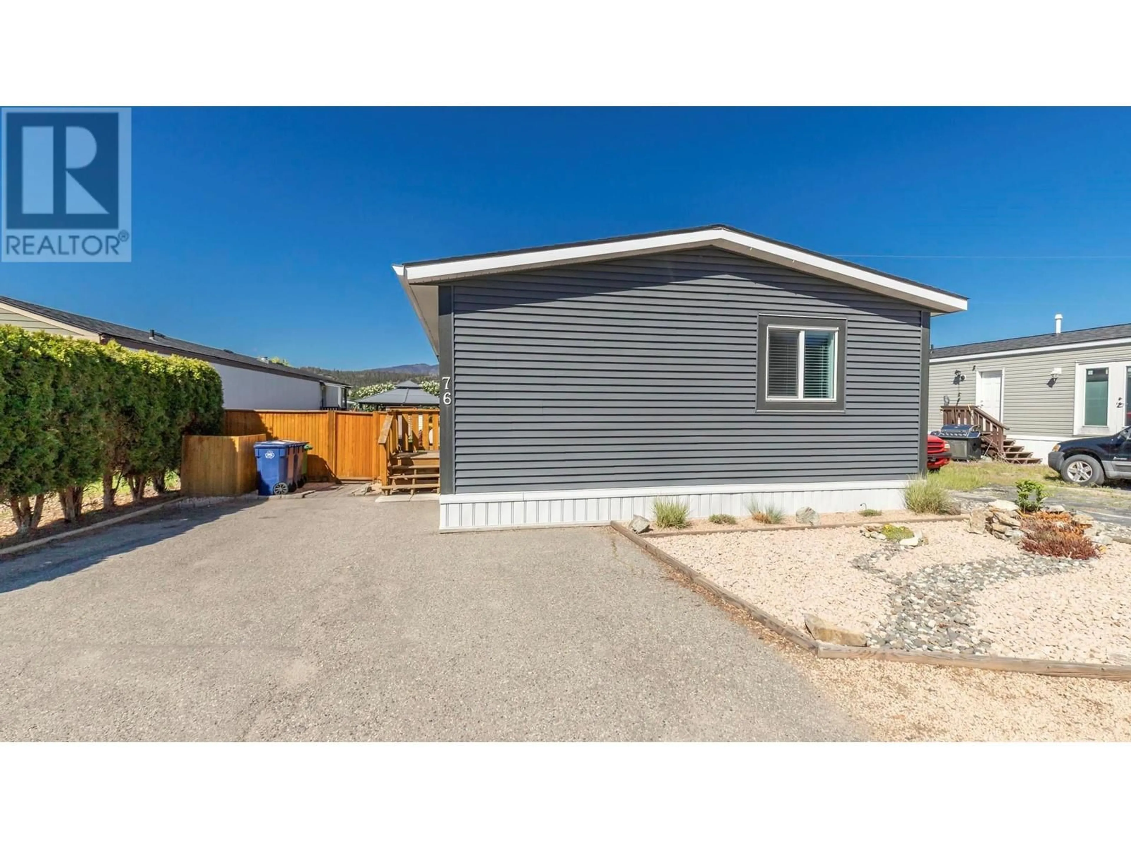 Home with vinyl exterior material, street for 76 - 9020 JIM BAILEY ROAD, Kelowna British Columbia V4V1E5