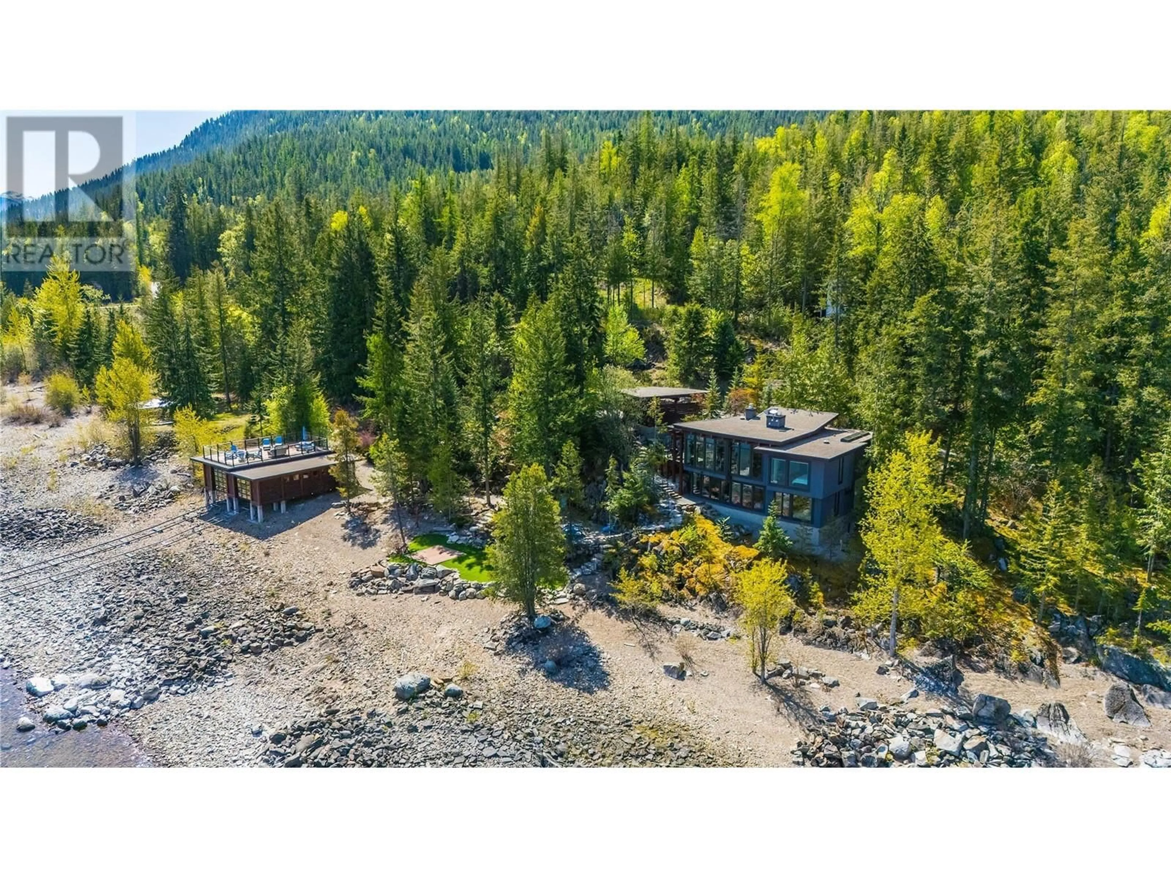 A pic from outside/outdoor area/front of a property/back of a property/a pic from drone, unknown for 285 KOOTENAY LAKE ROAD, Procter British Columbia V1L0B6