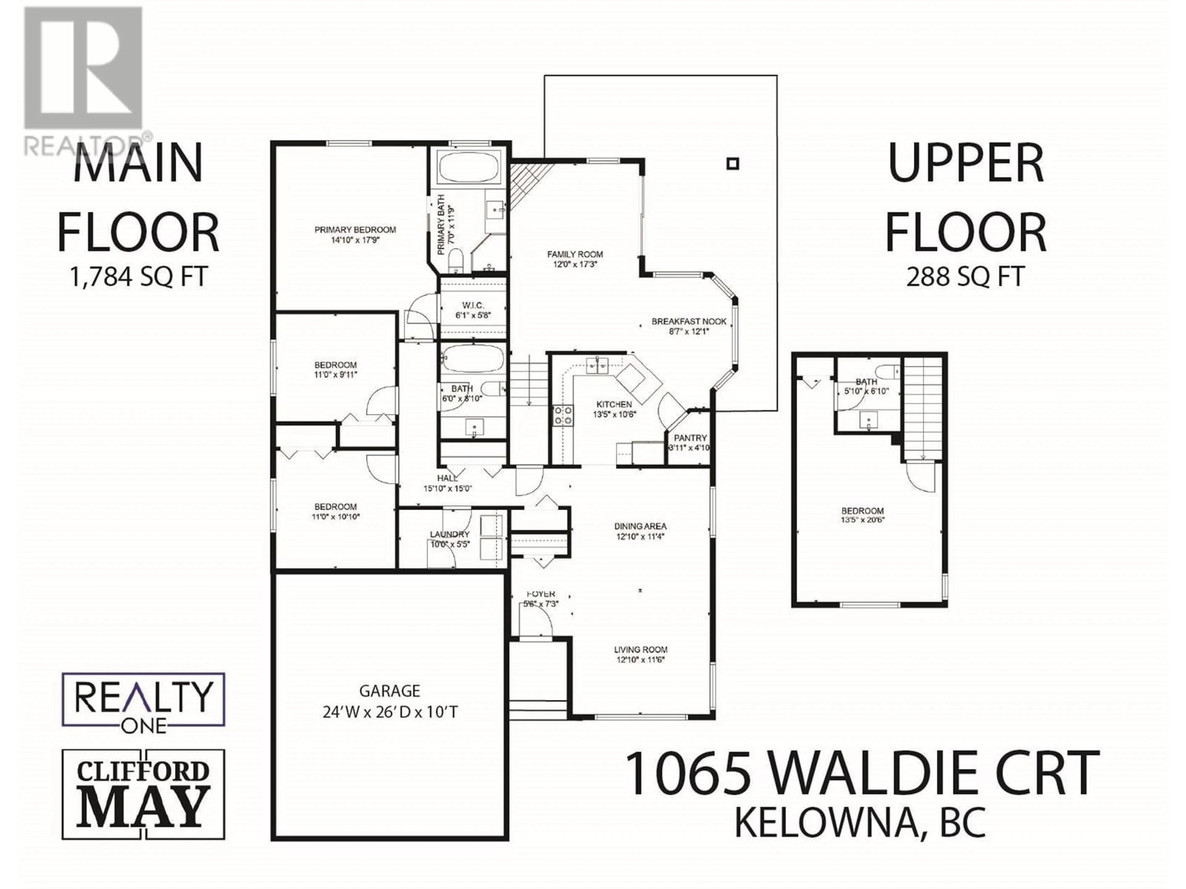 Floor plan for 1065 WALDIE COURT, Kelowna British Columbia V1Y9P8
