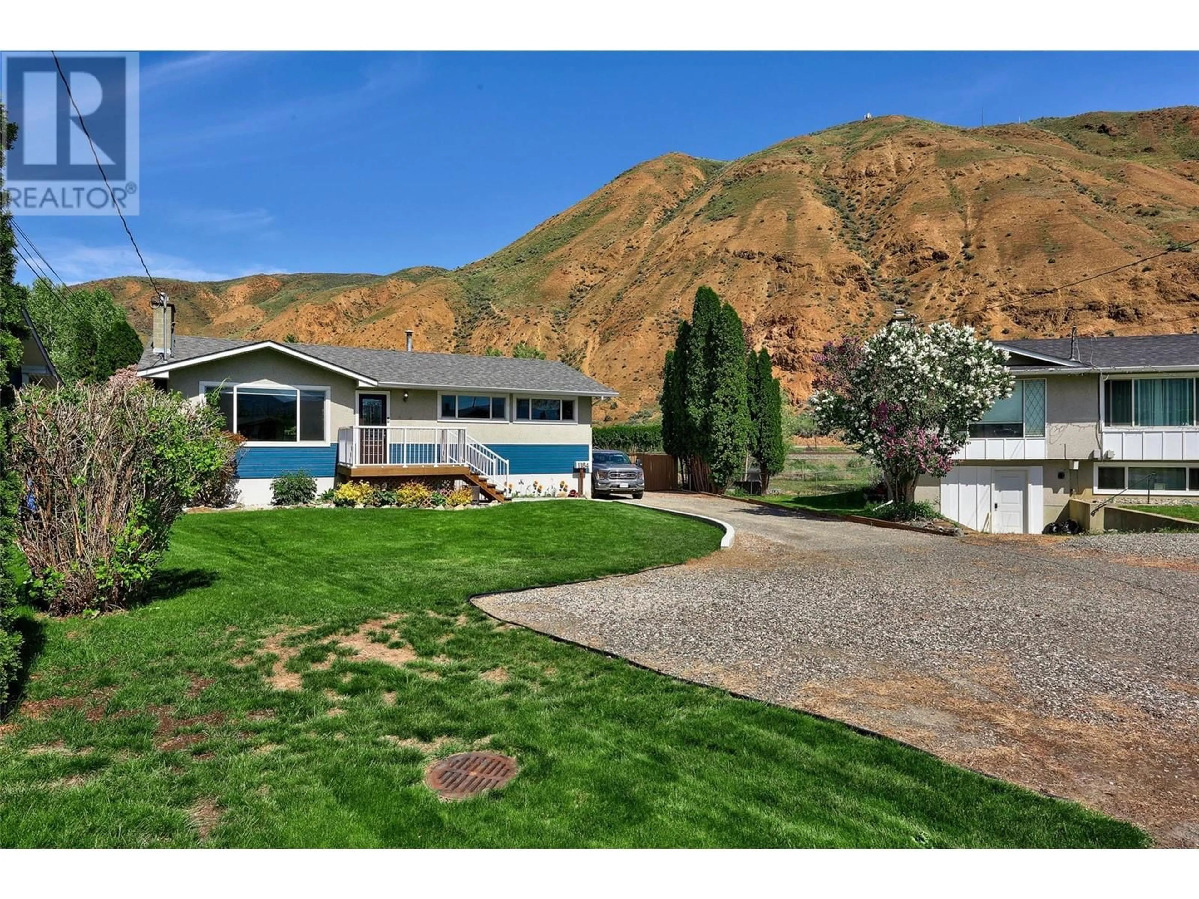 A pic from outside/outdoor area/front of a property/back of a property/a pic from drone, mountain view for 1184 MCINNES PLACE, Kamloops British Columbia V2B5T6
