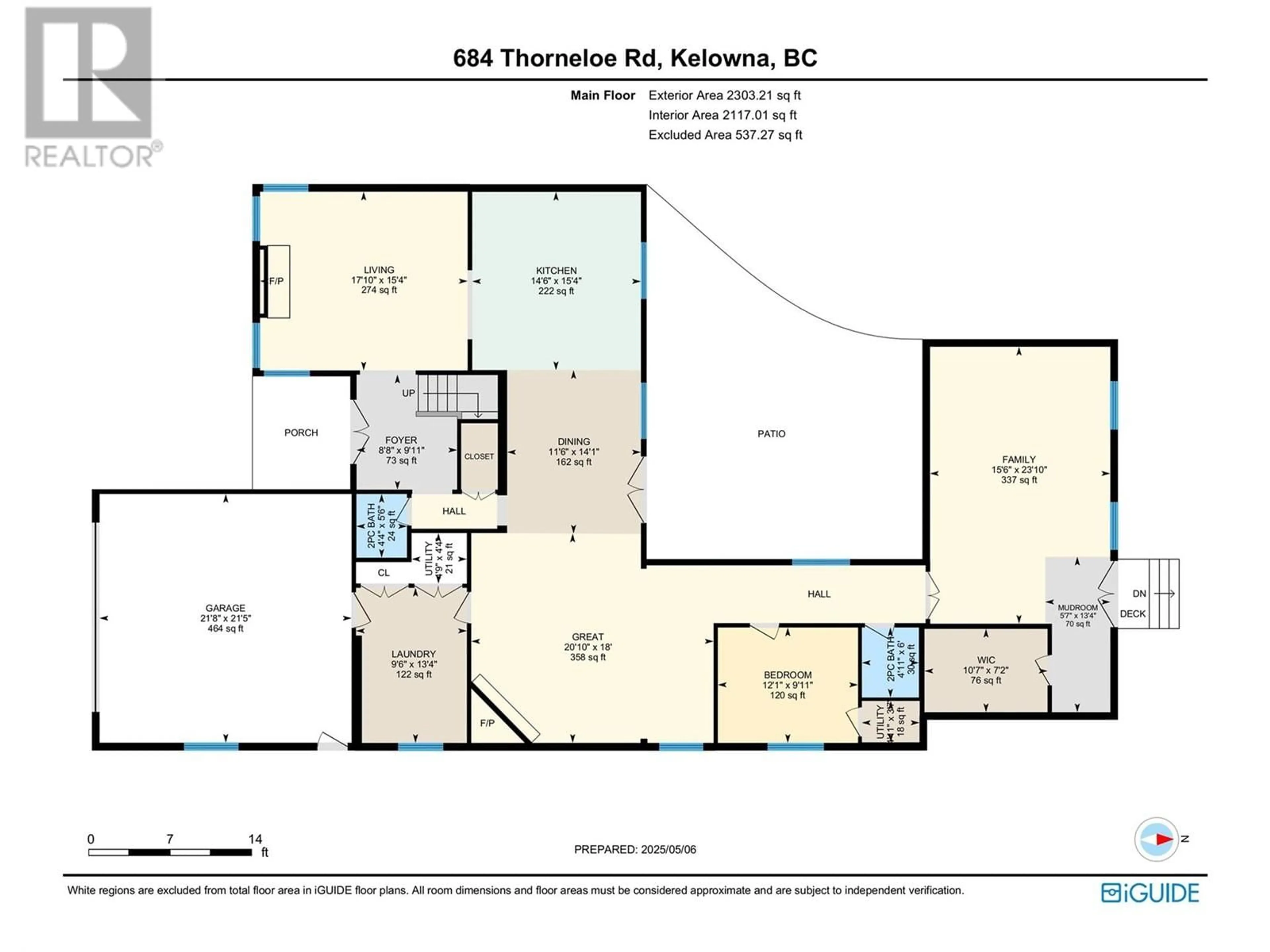 Floor plan for 684 THORNELOE ROAD, Kelowna British Columbia V1W4P6