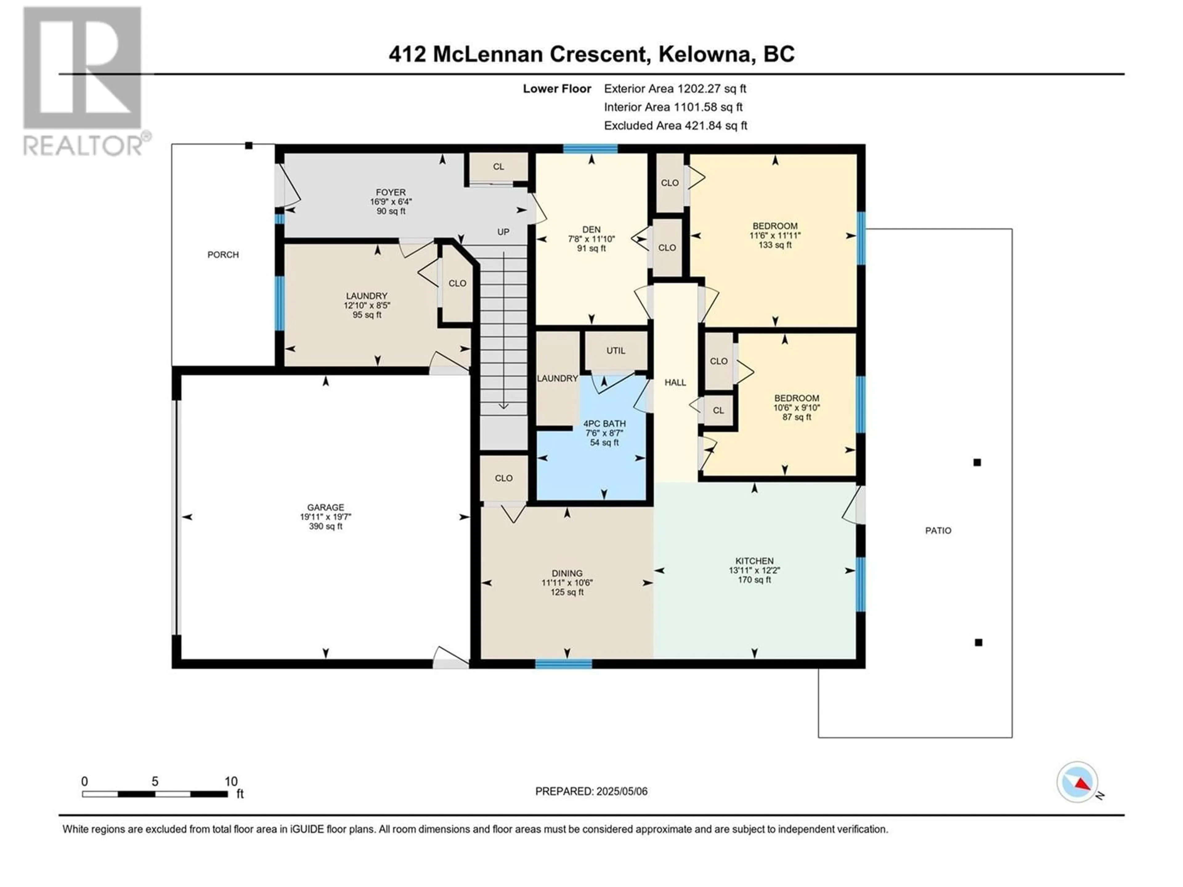 Floor plan for 412 MCLENNAN CRESCENT, Kelowna British Columbia V1X7M9