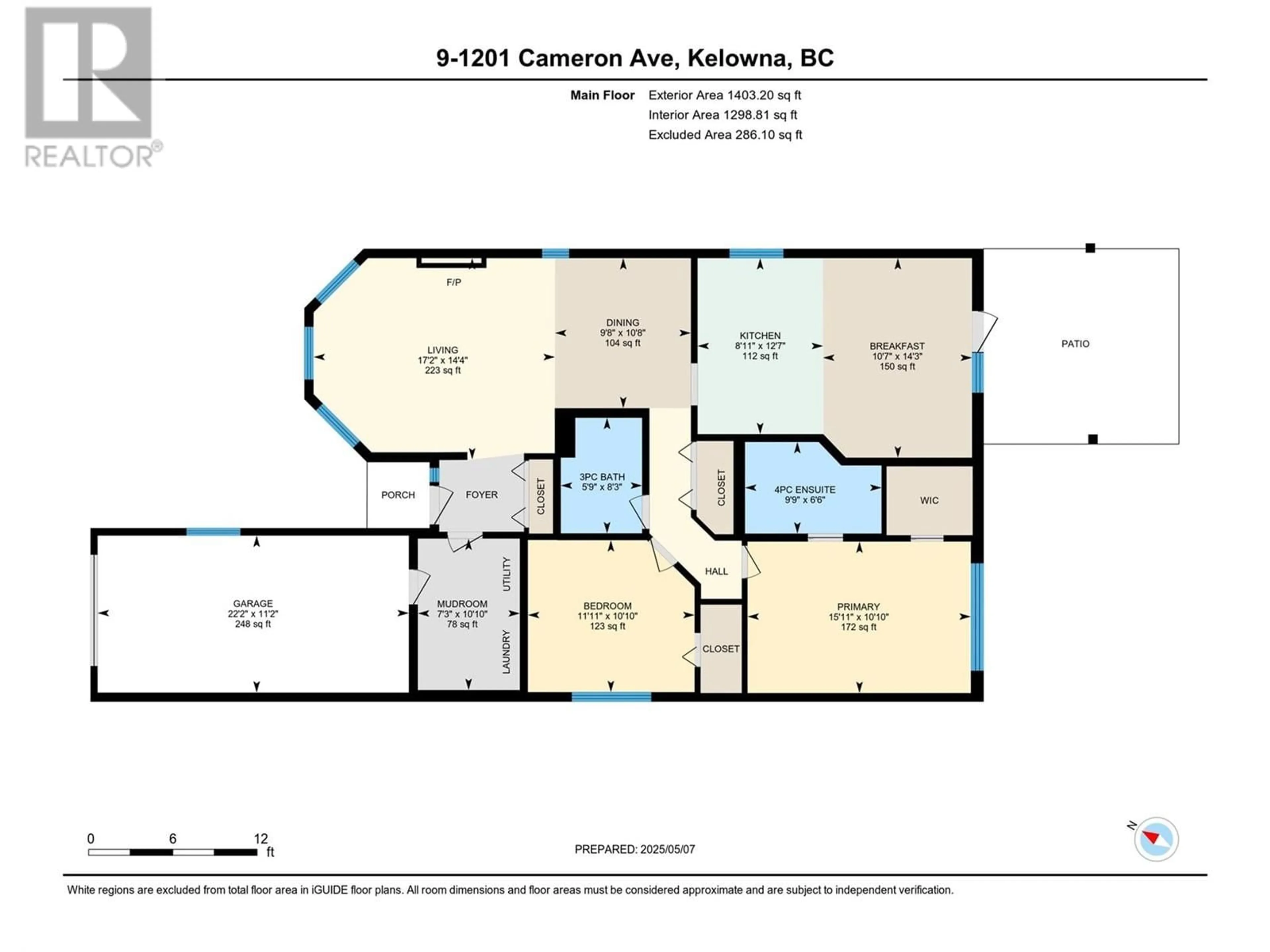 Floor plan for 9 - 1201 CAMERON AVENUE, Kelowna British Columbia V1W3R7