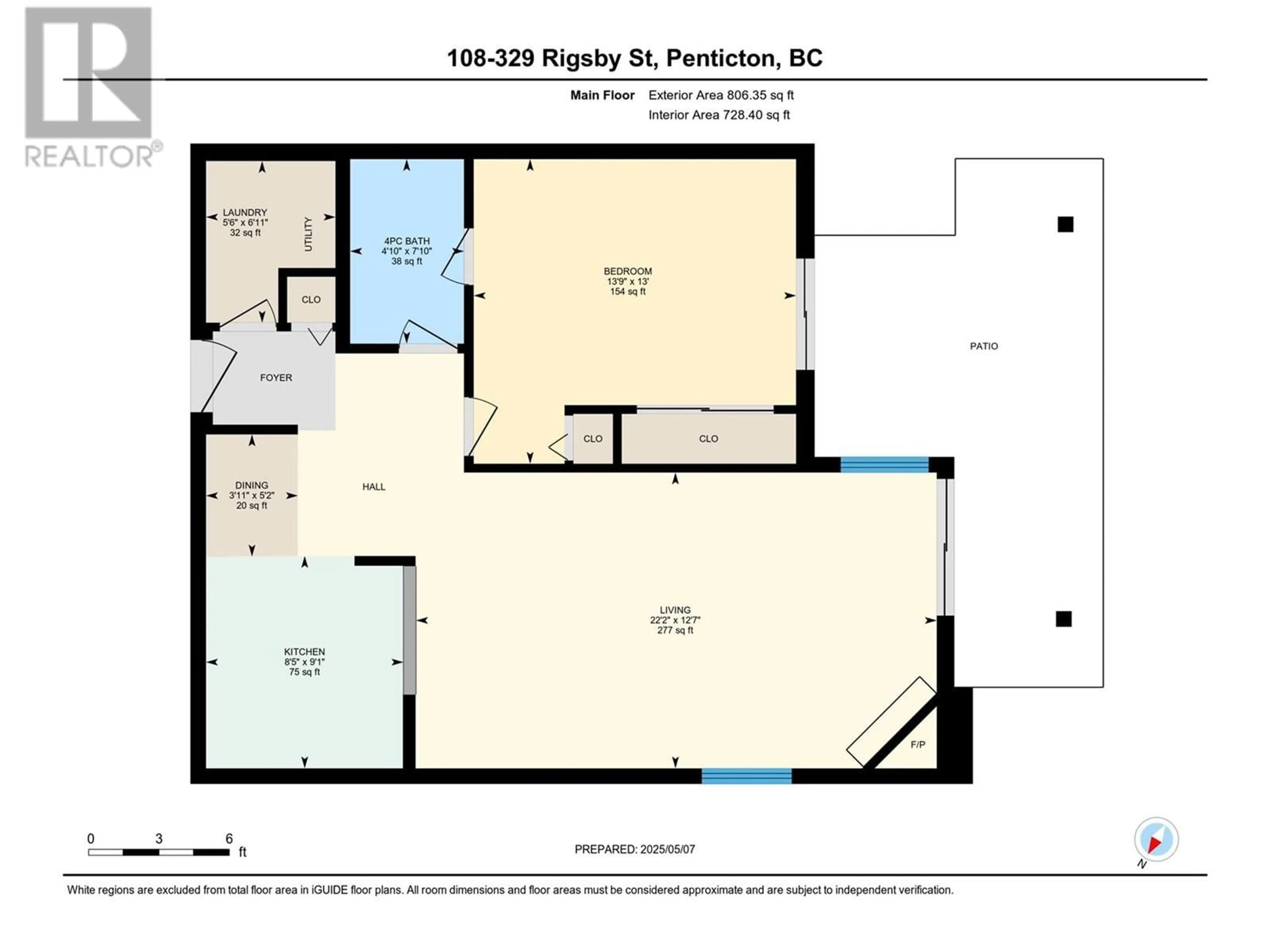 Floor plan for 108 - 329 RIGSBY STREET, Penticton British Columbia V2A5S6