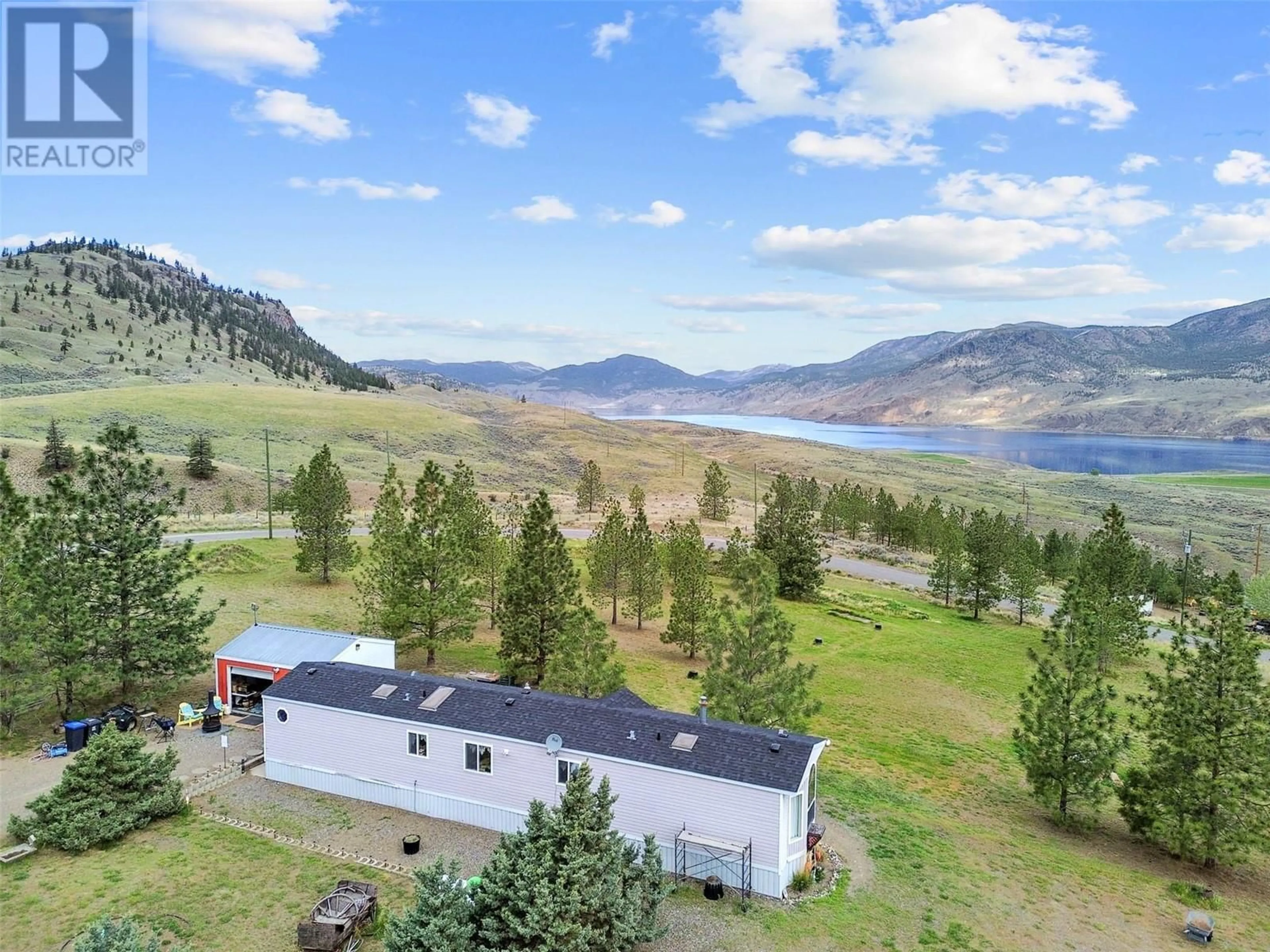A pic from outside/outdoor area/front of a property/back of a property/a pic from drone, water/lake/river/ocean view for 6237 BUCKHORN ROAD, Kamloops British Columbia V1S2A1