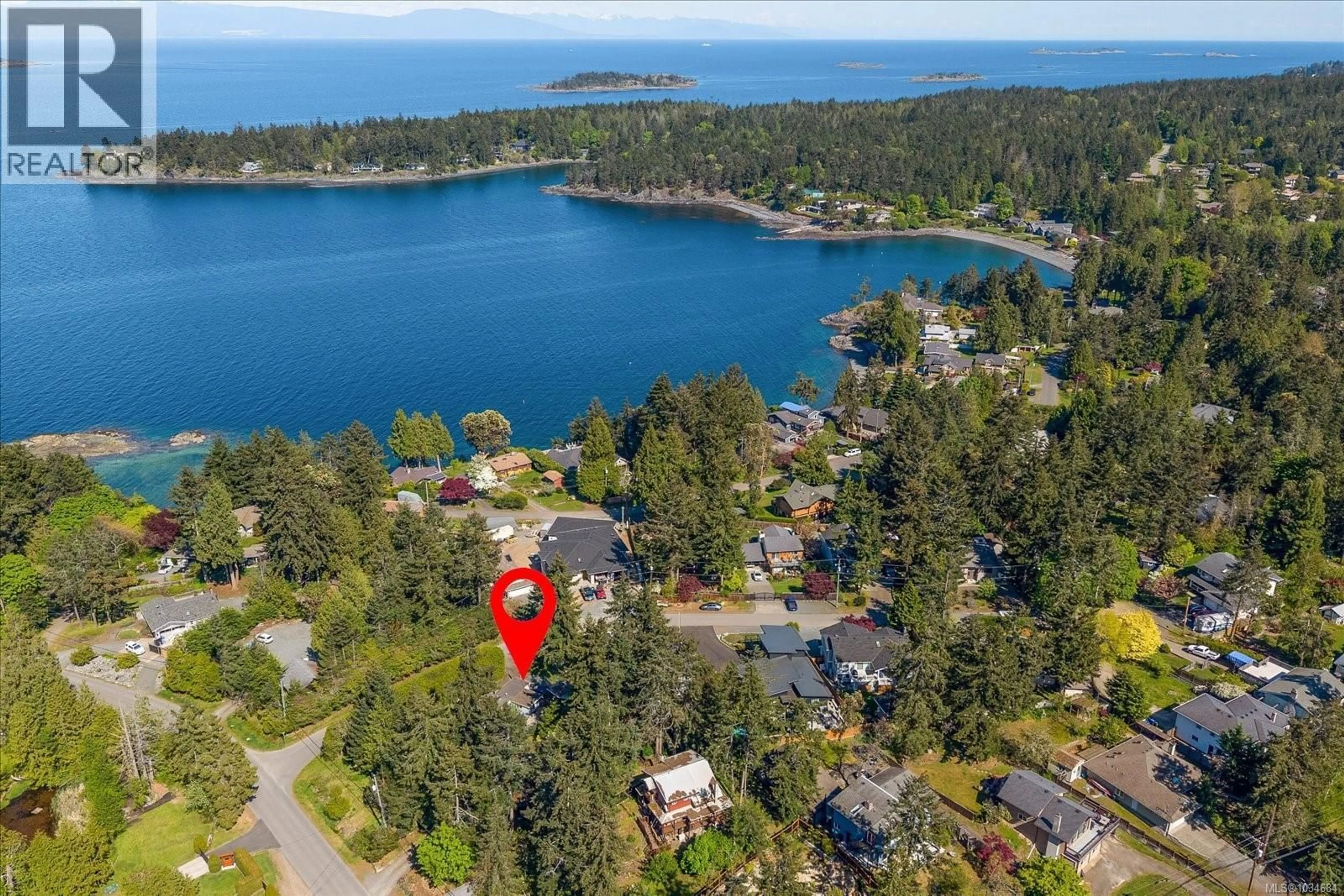 A pic from outside/outdoor area/front of a property/back of a property/a pic from drone, water/lake/river/ocean view for 1531 THE BELL ROAD, Nanoose Bay British Columbia V9P9B5
