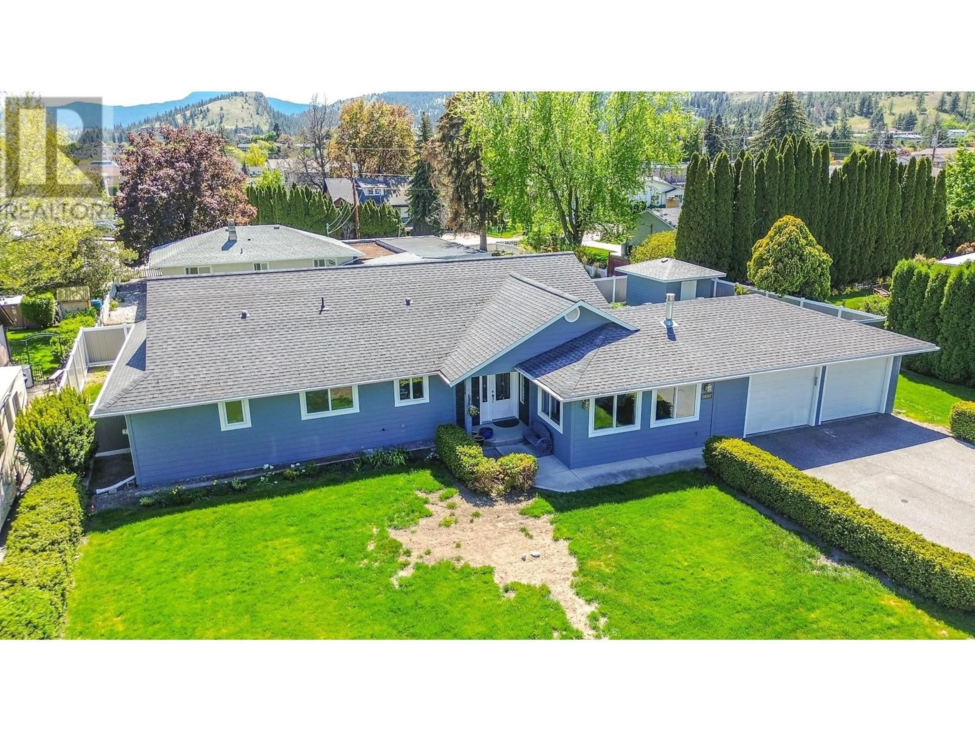 A pic from outside/outdoor area/front of a property/back of a property/a pic from drone, mountain view for 10507 RITCHIE STREET, Summerland British Columbia V0H1Z0