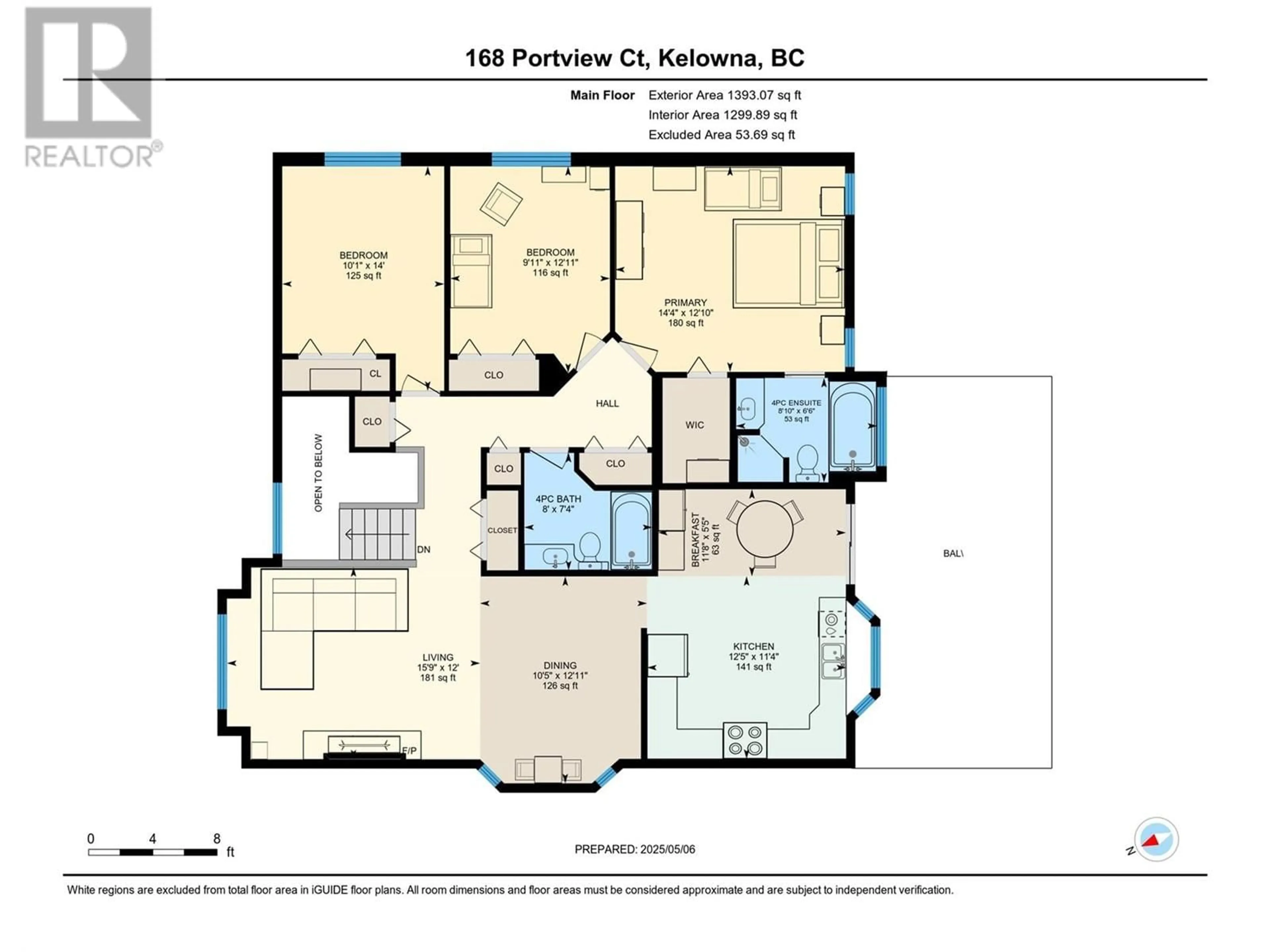 Floor plan for 168 PORTVIEW COURT, Kelowna British Columbia V1V1T9