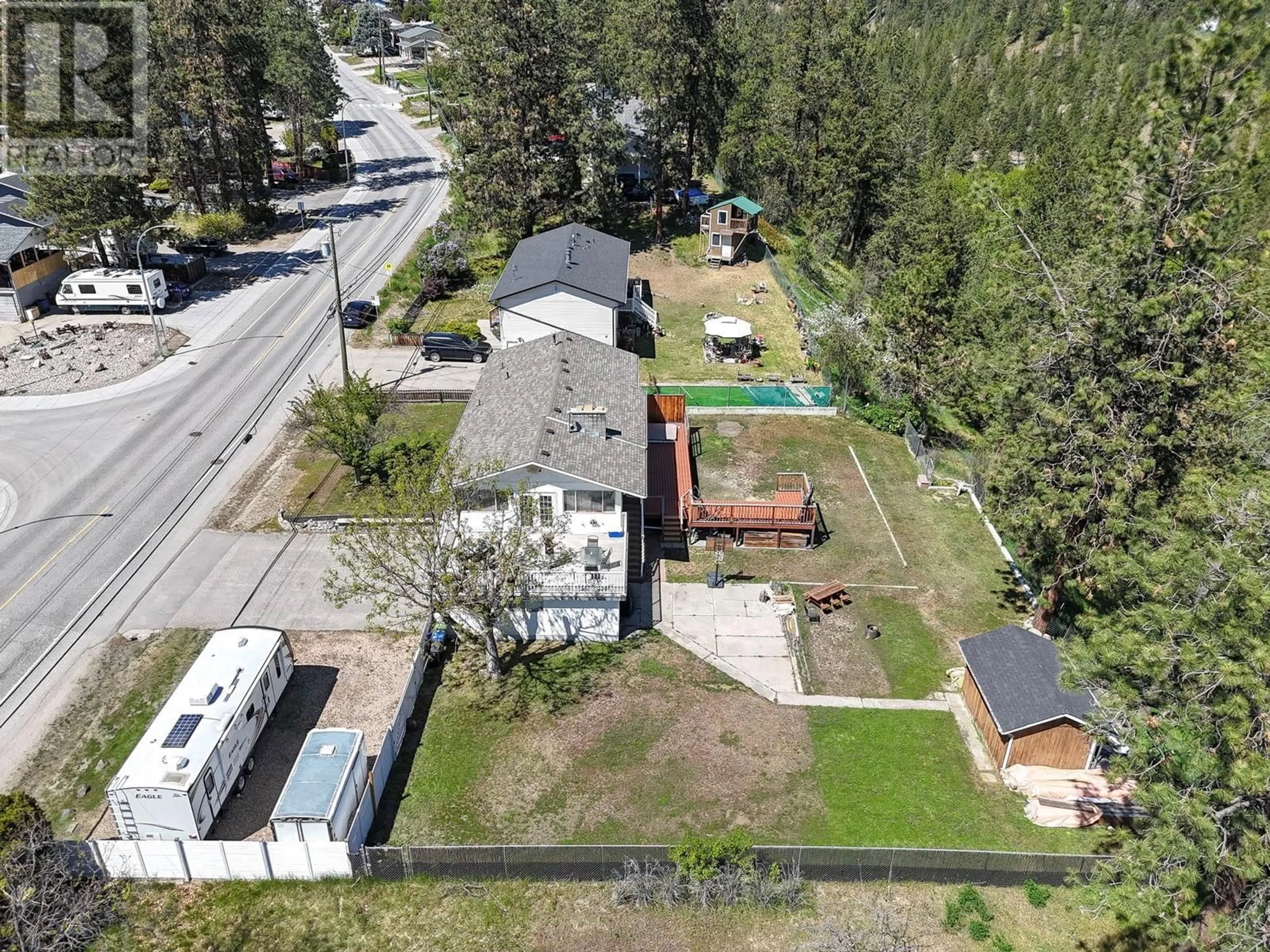 A pic from outside/outdoor area/front of a property/back of a property/a pic from drone, street for 3409 WEBBER ROAD, West Kelowna British Columbia V4T1H2