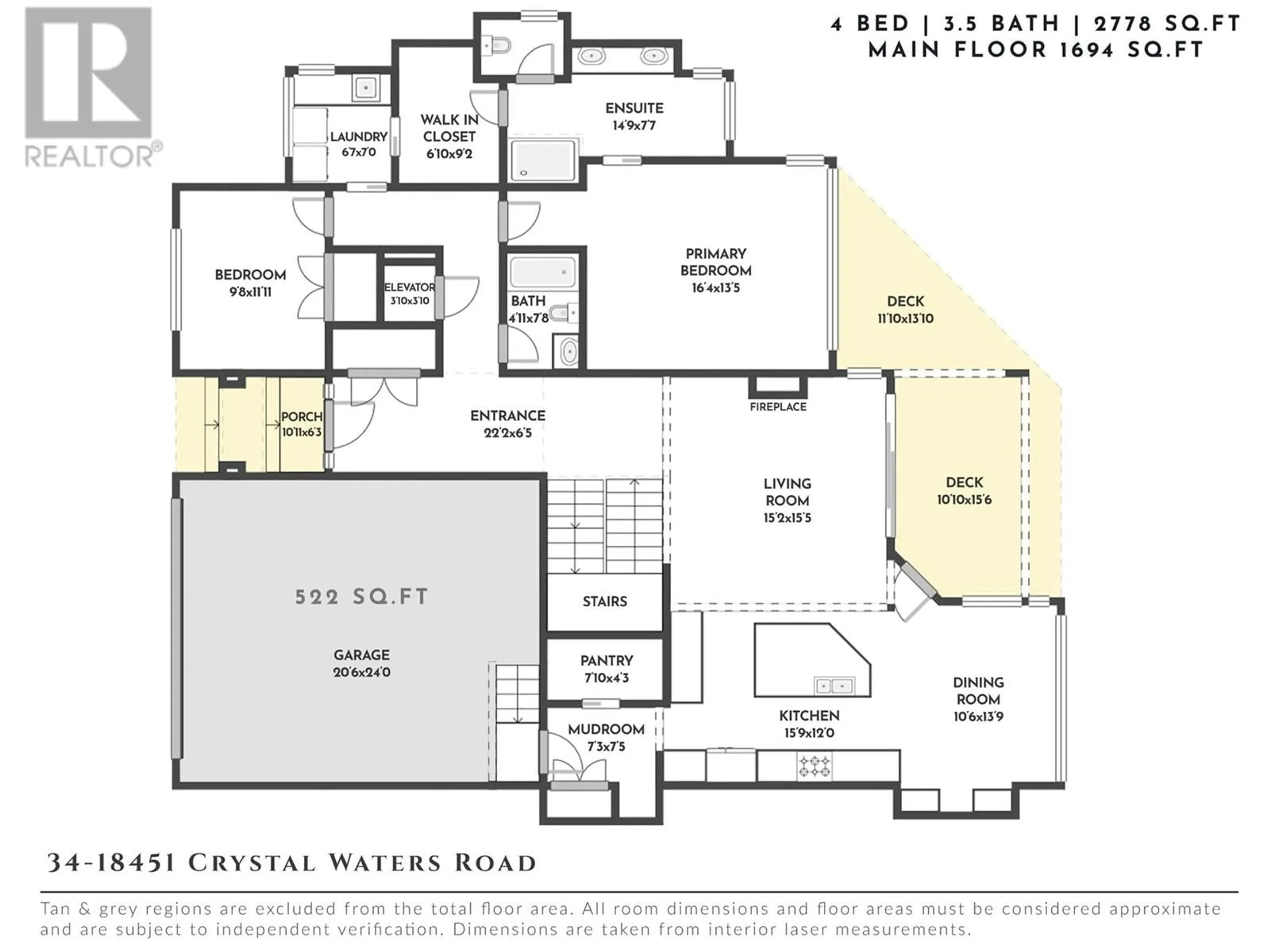 Floor plan for 34 - 18451 CRYSTAL WATERS ROAD, Lake Country British Columbia V4V2G2