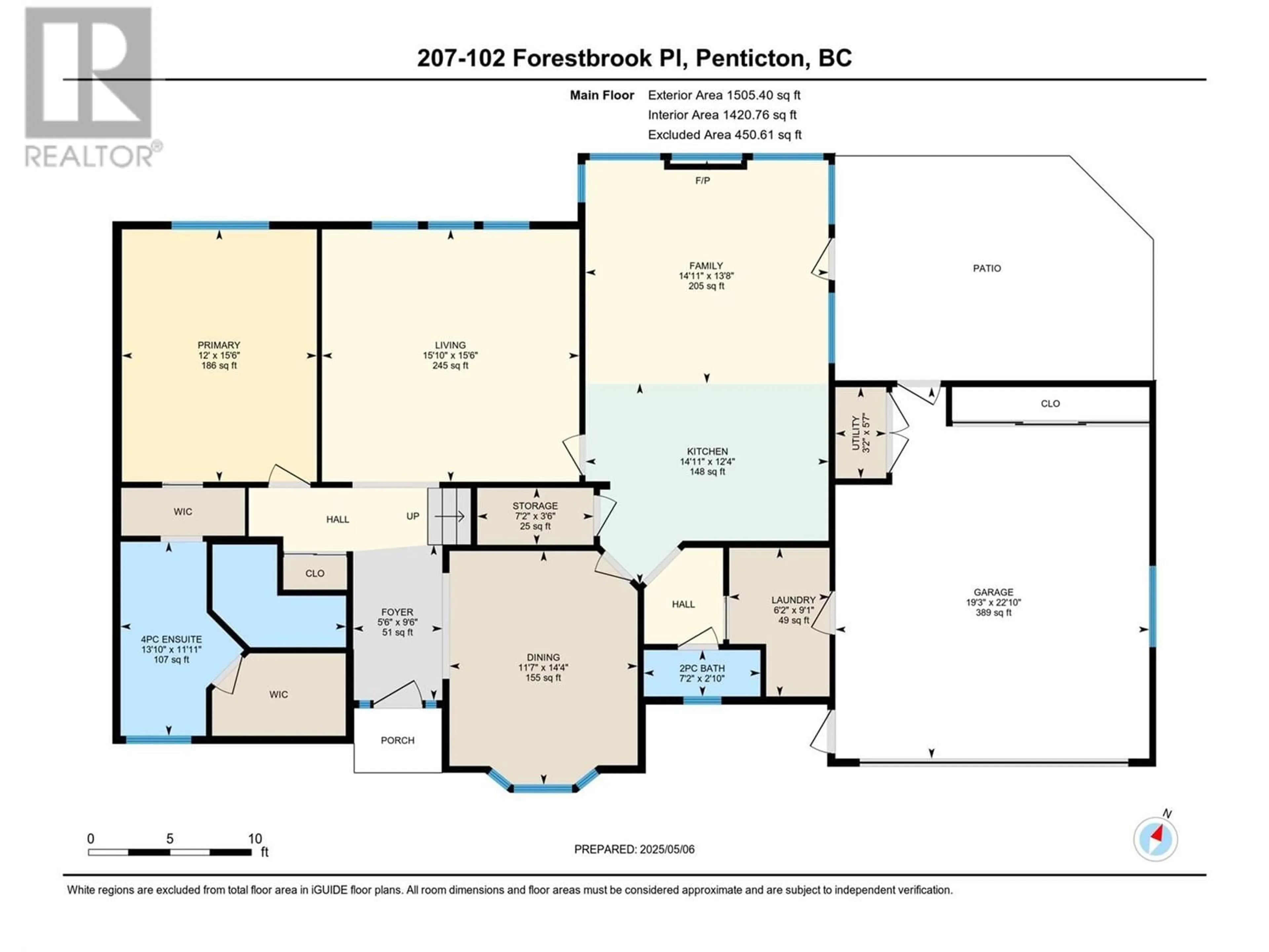 Floor plan for 207 - 102 FORESTBROOK PLACE, Penticton British Columbia V2A7N4