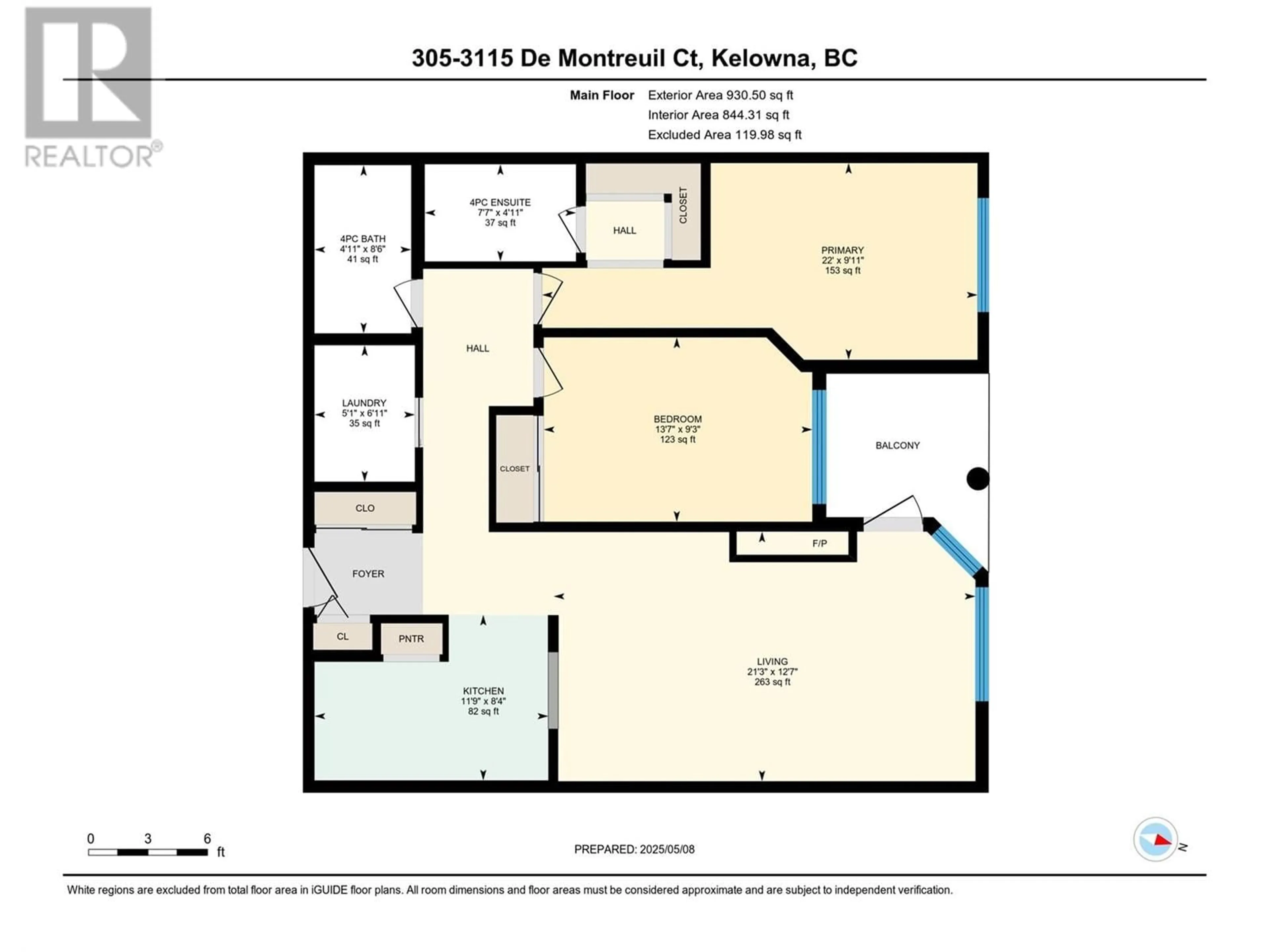 Floor plan for 305 - 3115 DE MONTREUIL COURT, Kelowna British Columbia V1W3W1