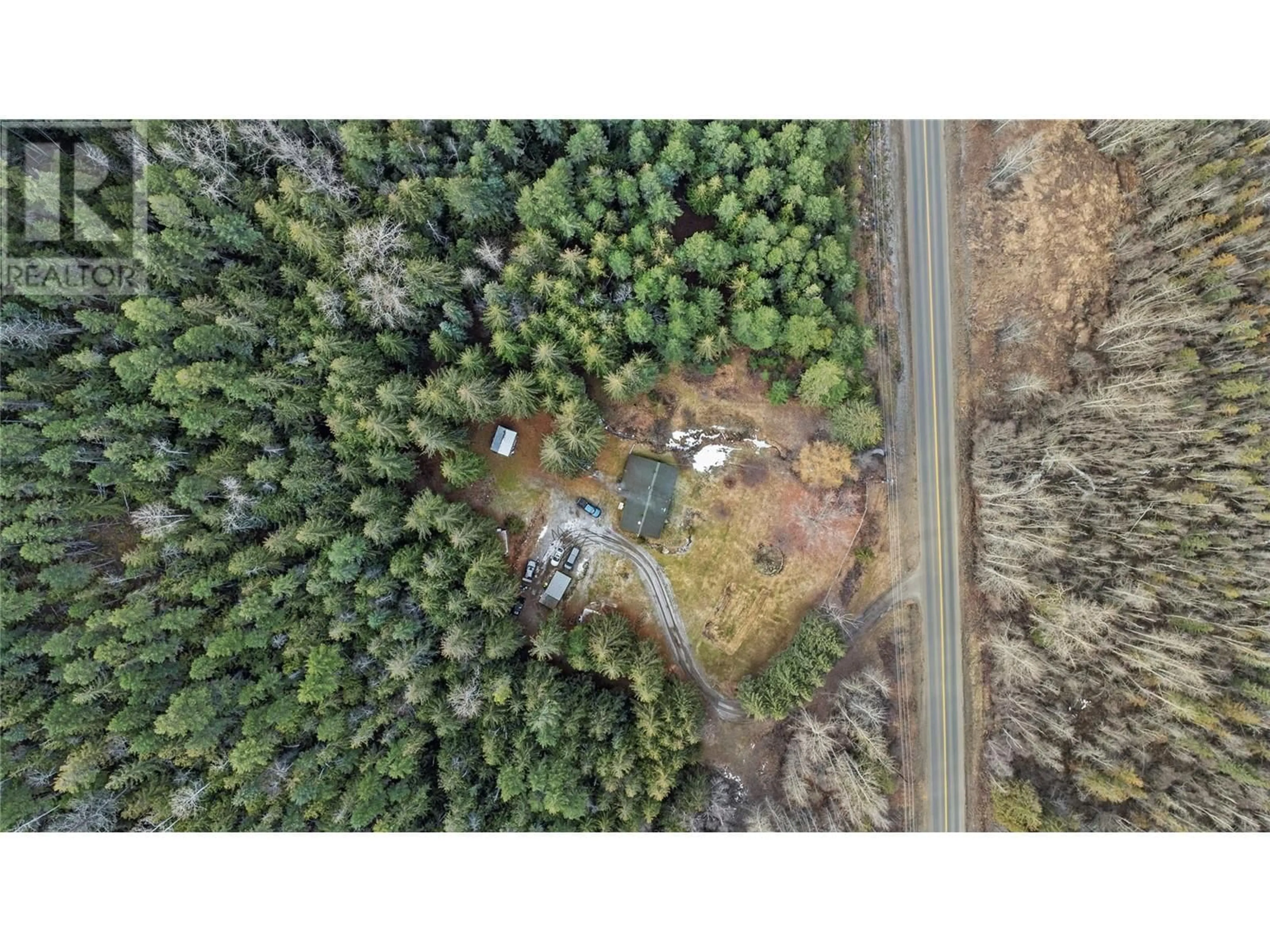 A pic from outside/outdoor area/front of a property/back of a property/a pic from drone, forest/trees view for 2055 AGATE BAY ROAD, Barriere British Columbia V0E2E0