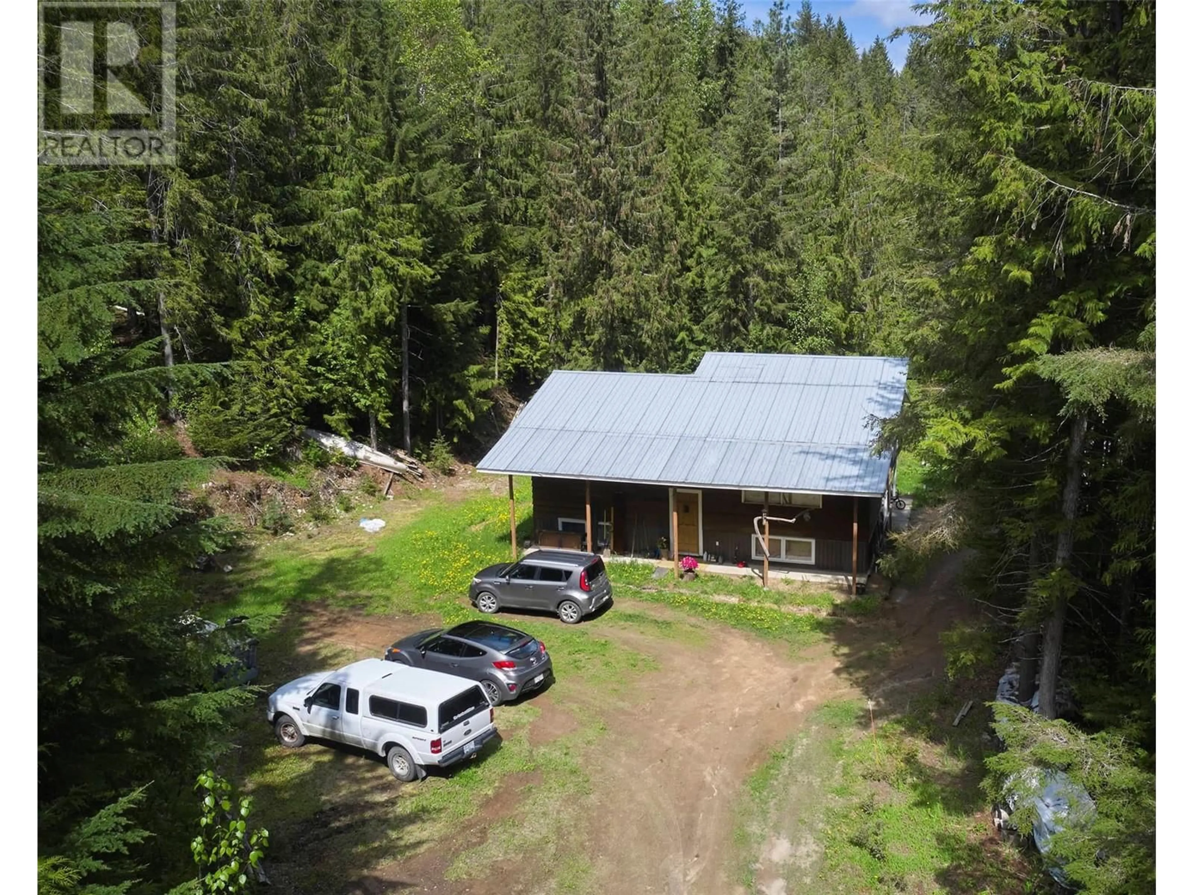 A pic from outside/outdoor area/front of a property/back of a property/a pic from drone, forest/trees view for 43 HALL ROAD, Enderby British Columbia V0E1V3