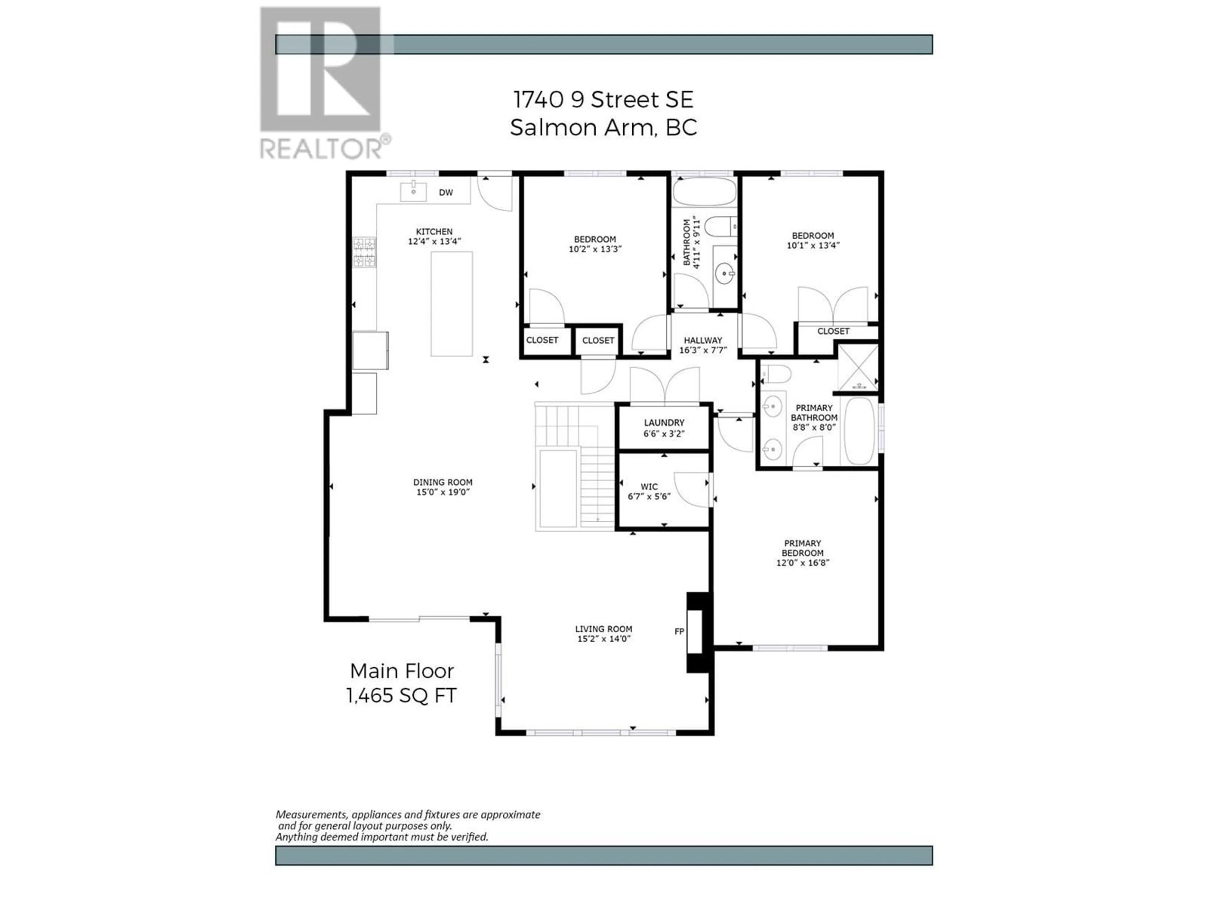 Floor plan for 1740 9 STREET SOUTHEAST, Salmon Arm British Columbia V1E0G9
