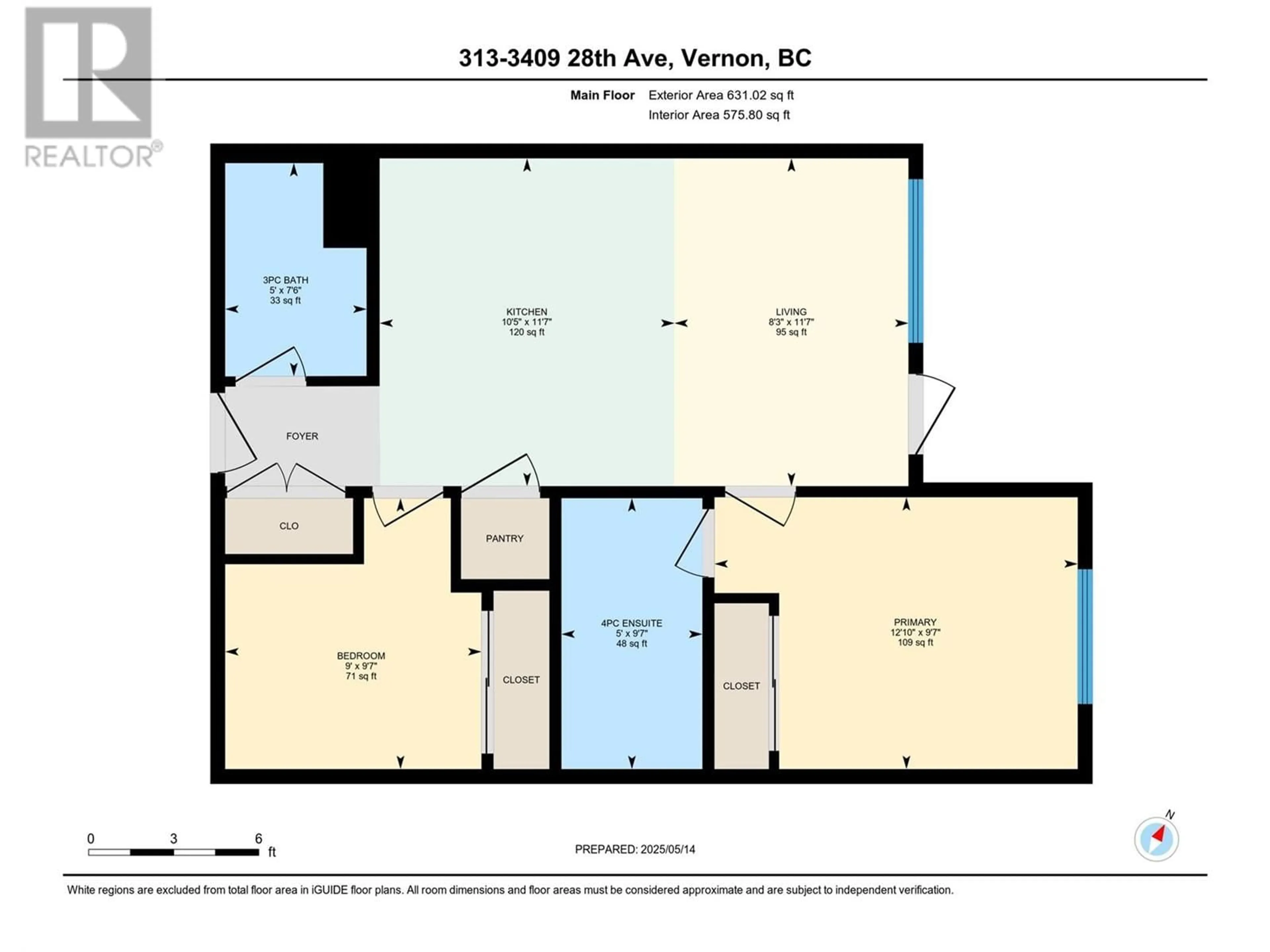 Floor plan for 313 - 3409 28 AVENUE, Vernon British Columbia V1T8J6