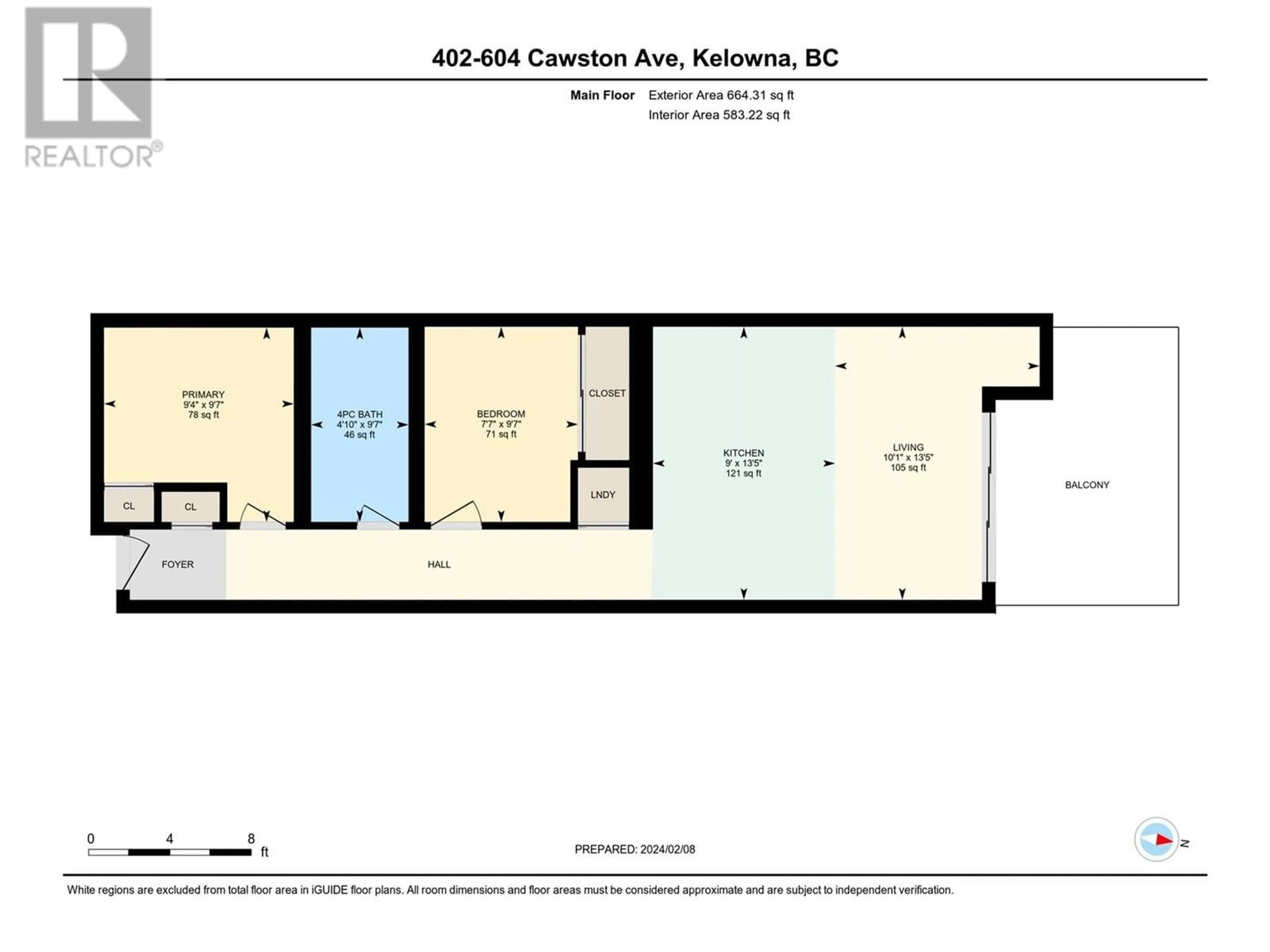 Floor plan for 402 - 604 CAWSTON AVENUE, Kelowna British Columbia V1Y6Z4