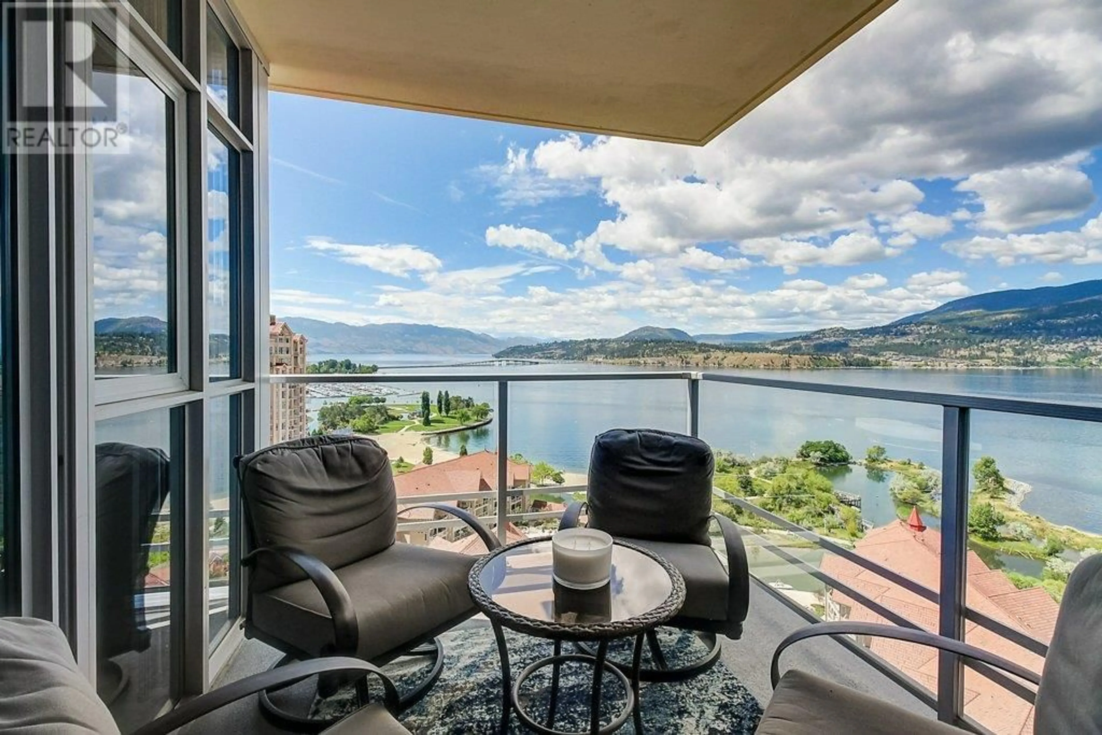 Patio, water/lake/river/ocean view for 2207 - 1075 SUNSET DRIVE, Kelowna British Columbia V1Y9Y9