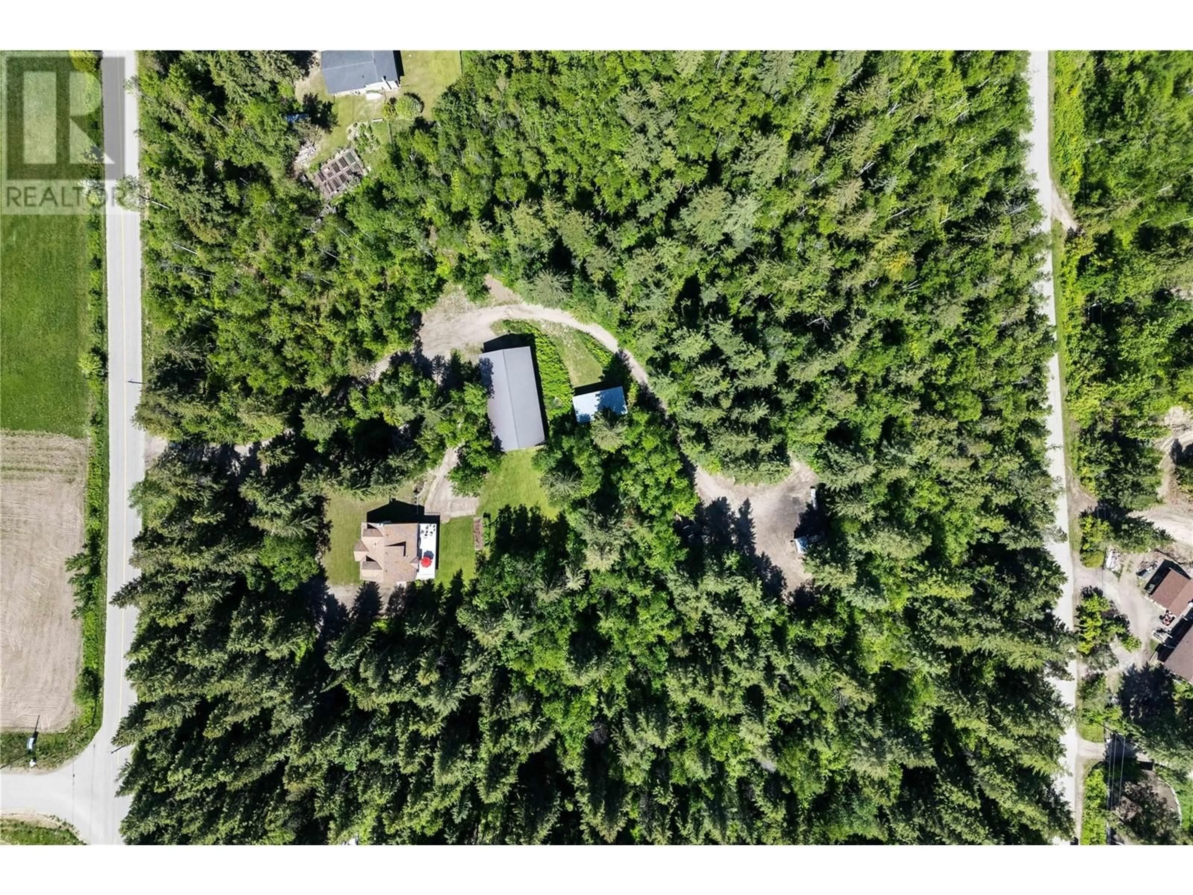 A pic from outside/outdoor area/front of a property/back of a property/a pic from drone, forest/trees view for 250 60 STREET NORTHWEST, Salmon Arm British Columbia V1E3B2