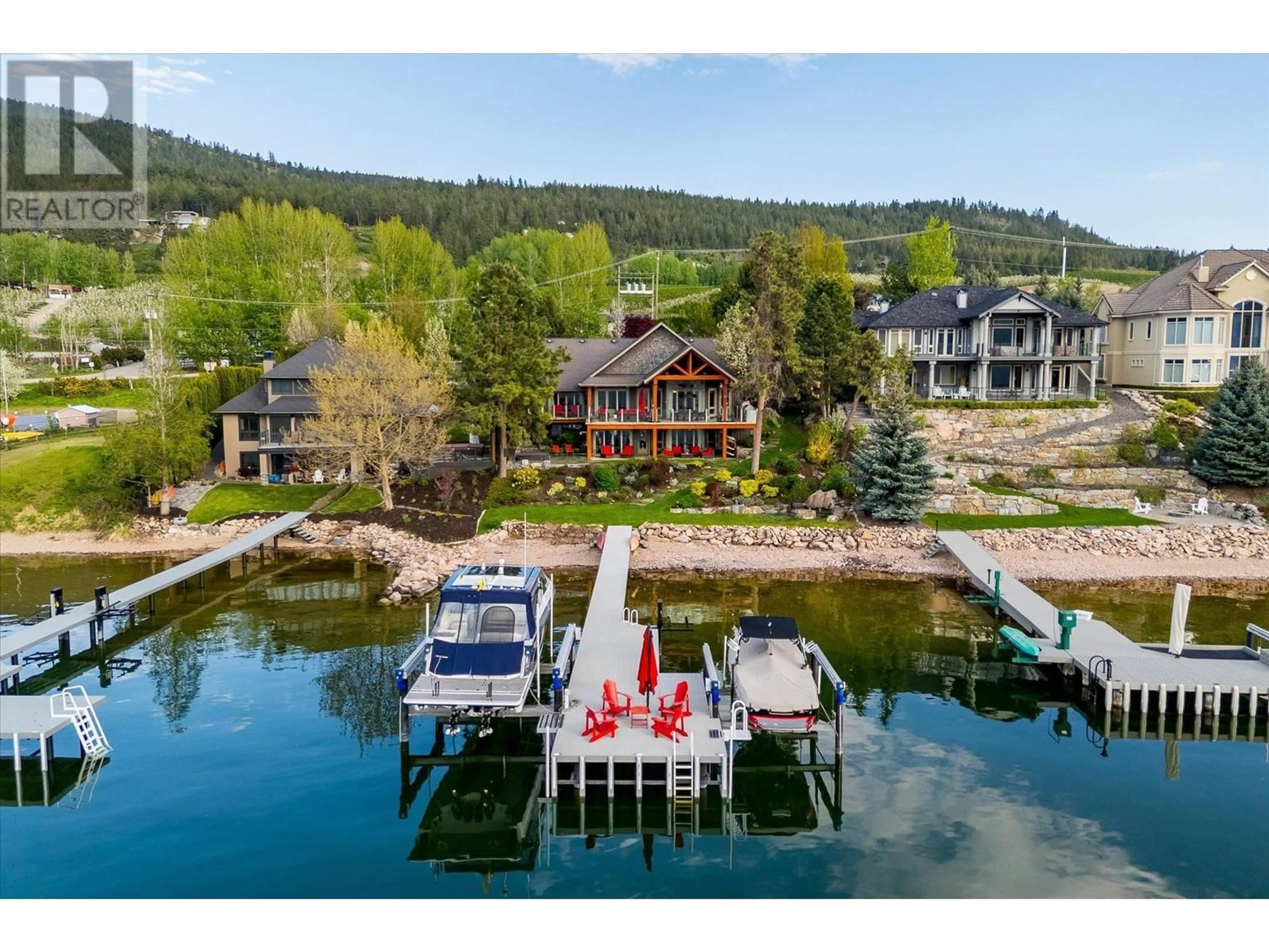 A pic from outside/outdoor area/front of a property/back of a property/a pic from drone, water/lake/river/ocean view for 16236 CARRS LANDING ROAD, Lake Country British Columbia V4V1A9