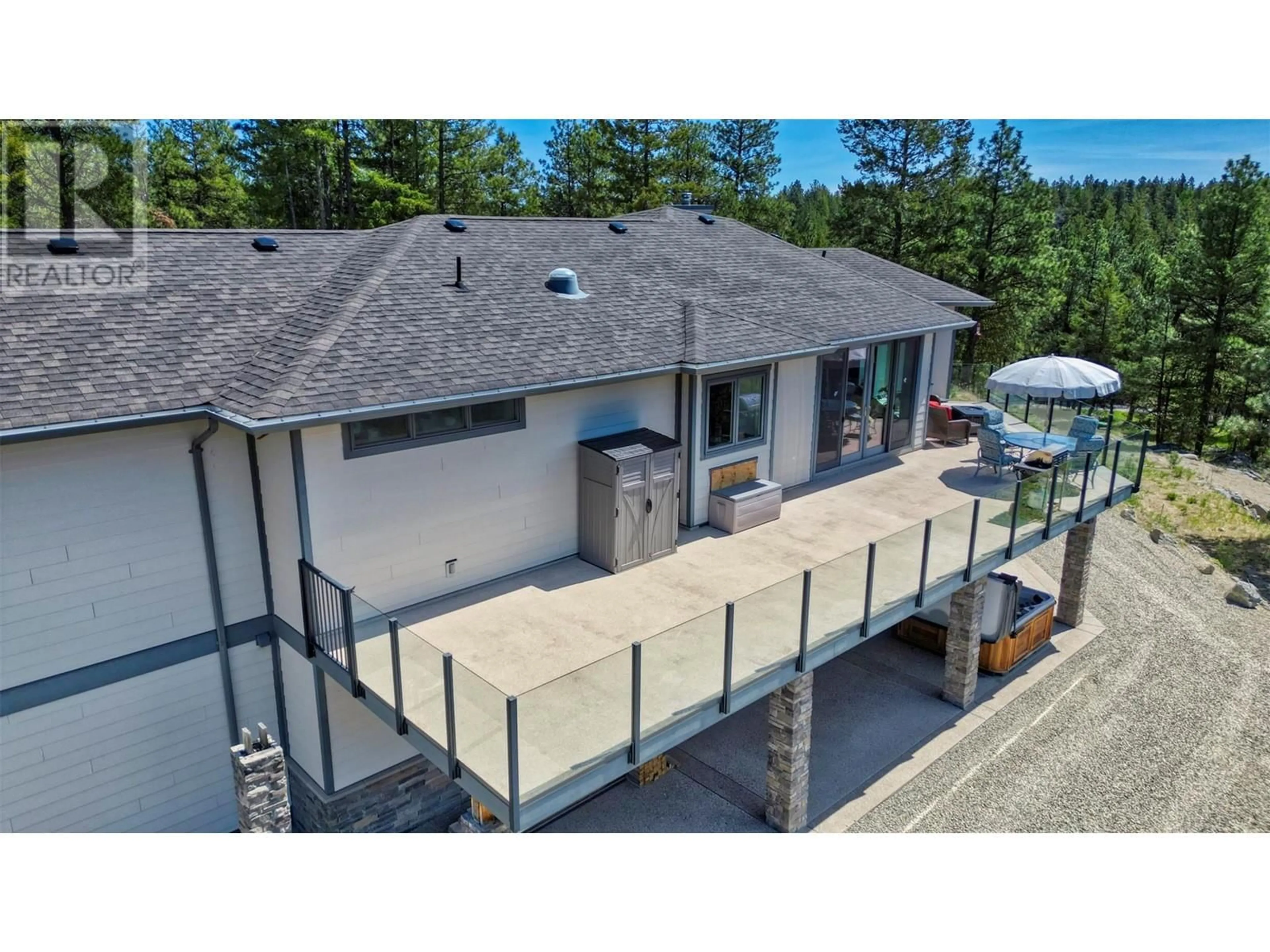 A pic from outside/outdoor area/front of a property/back of a property/a pic from drone, unknown for 148 SASQUATCH TRAIL, Osoyoos British Columbia V0H1V6