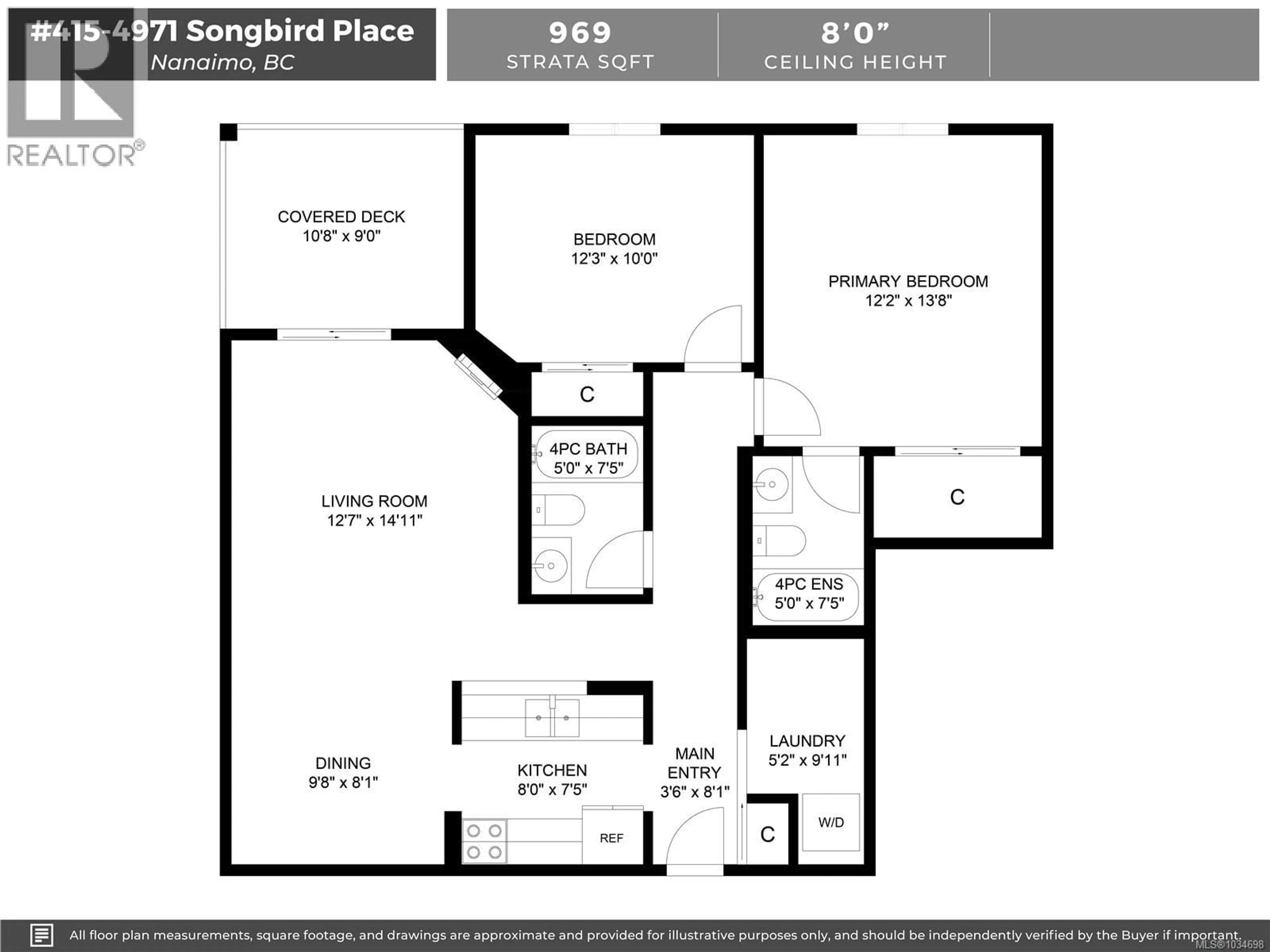 Floor plan for 415 - 4971 SONGBIRD PLACE, Nanaimo British Columbia V9T6L1