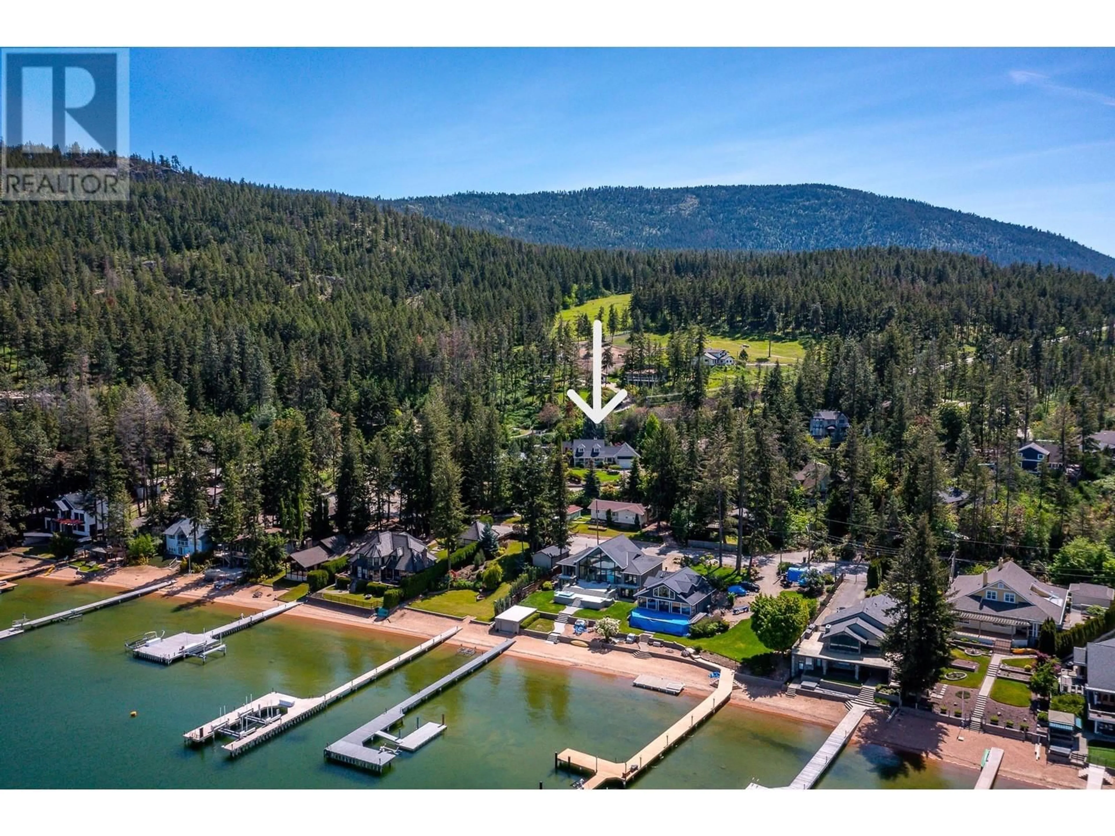 A pic from outside/outdoor area/front of a property/back of a property/a pic from drone, water/lake/river/ocean view for 9722 CAMERON ROAD, Vernon British Columbia V1H1K9