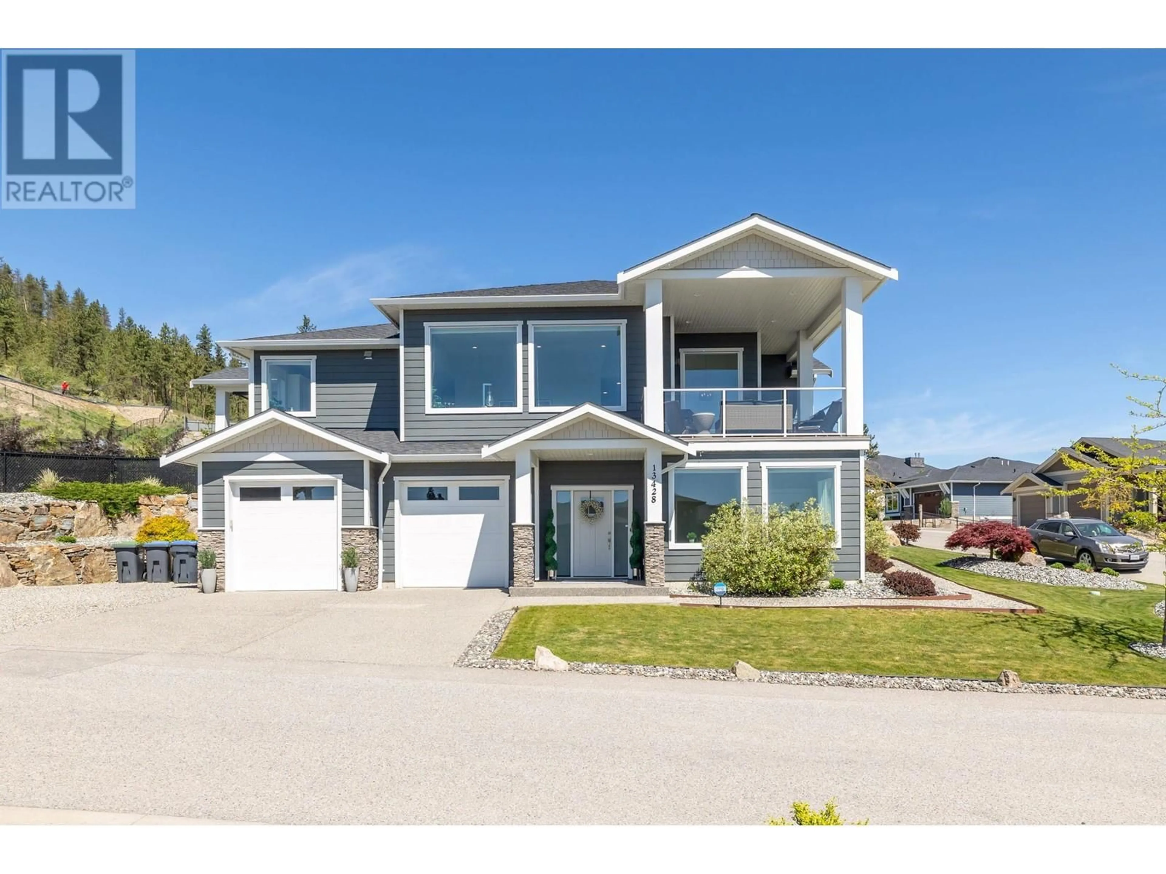 Home with vinyl exterior material, street for 13428 APEX LANE, Lake Country British Columbia V4V2W3
