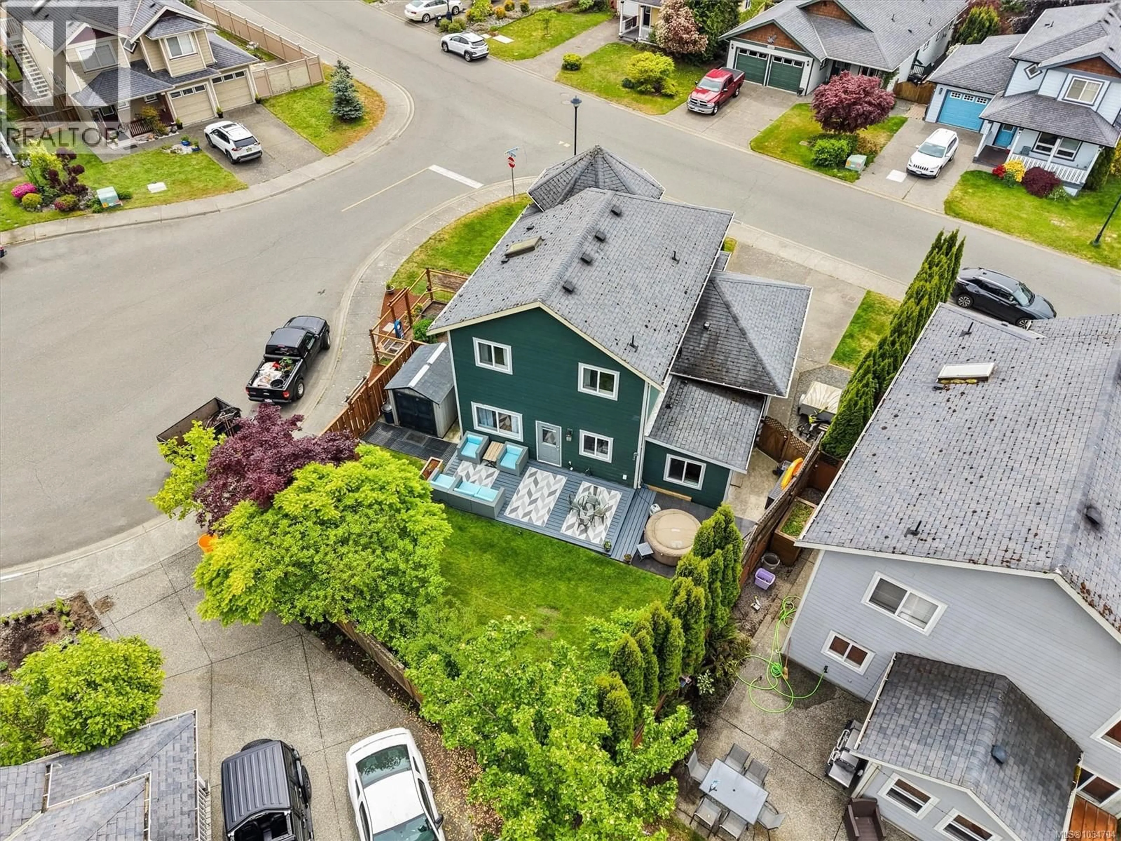 A pic from outside/outdoor area/front of a property/back of a property/a pic from drone, street for 3439 PATTISON WAY, Colwood British Columbia V9C4K8