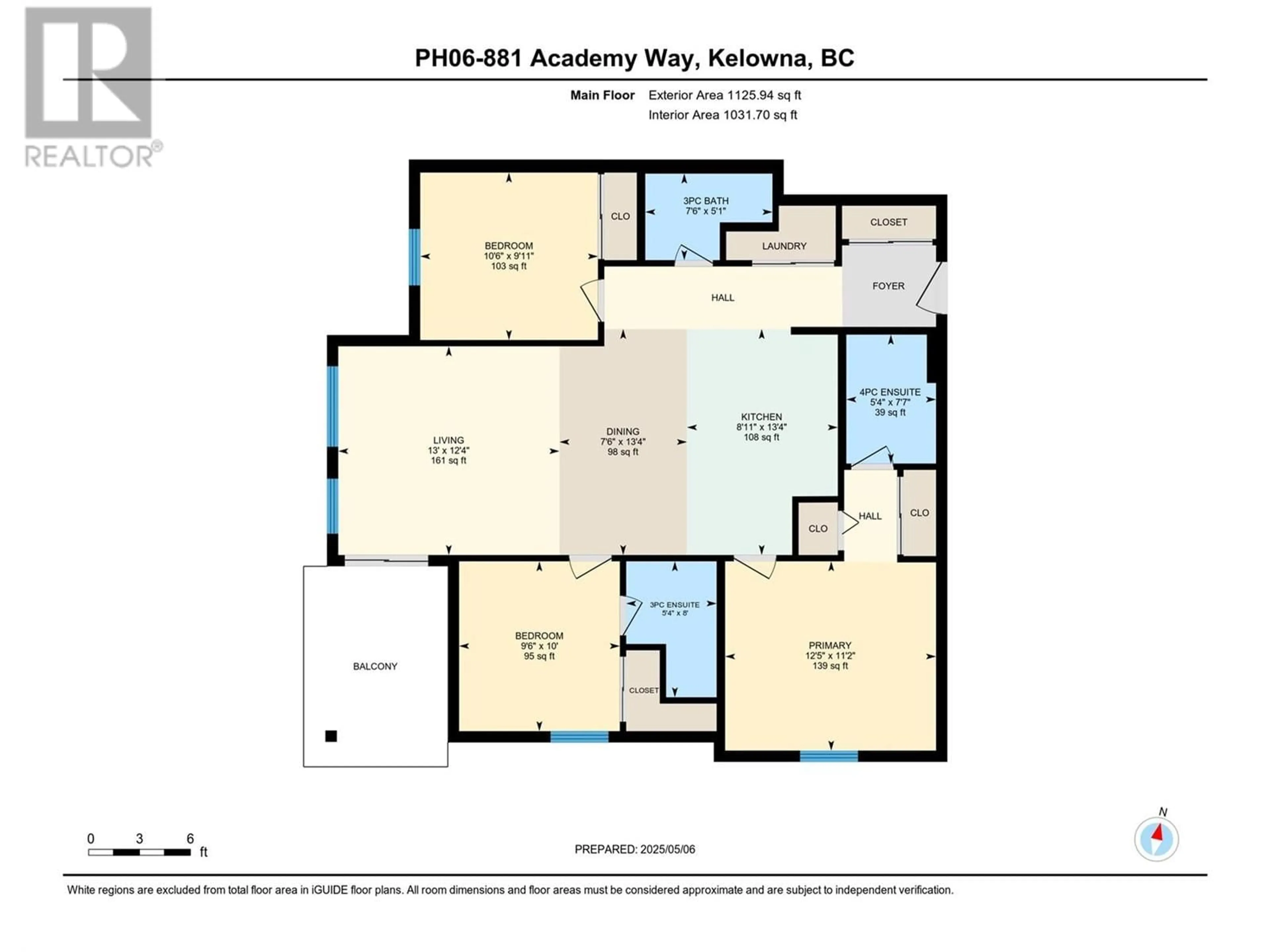 Floor plan for PH6 - 881 ACADEMY WAY, Kelowna British Columbia V1V0A2