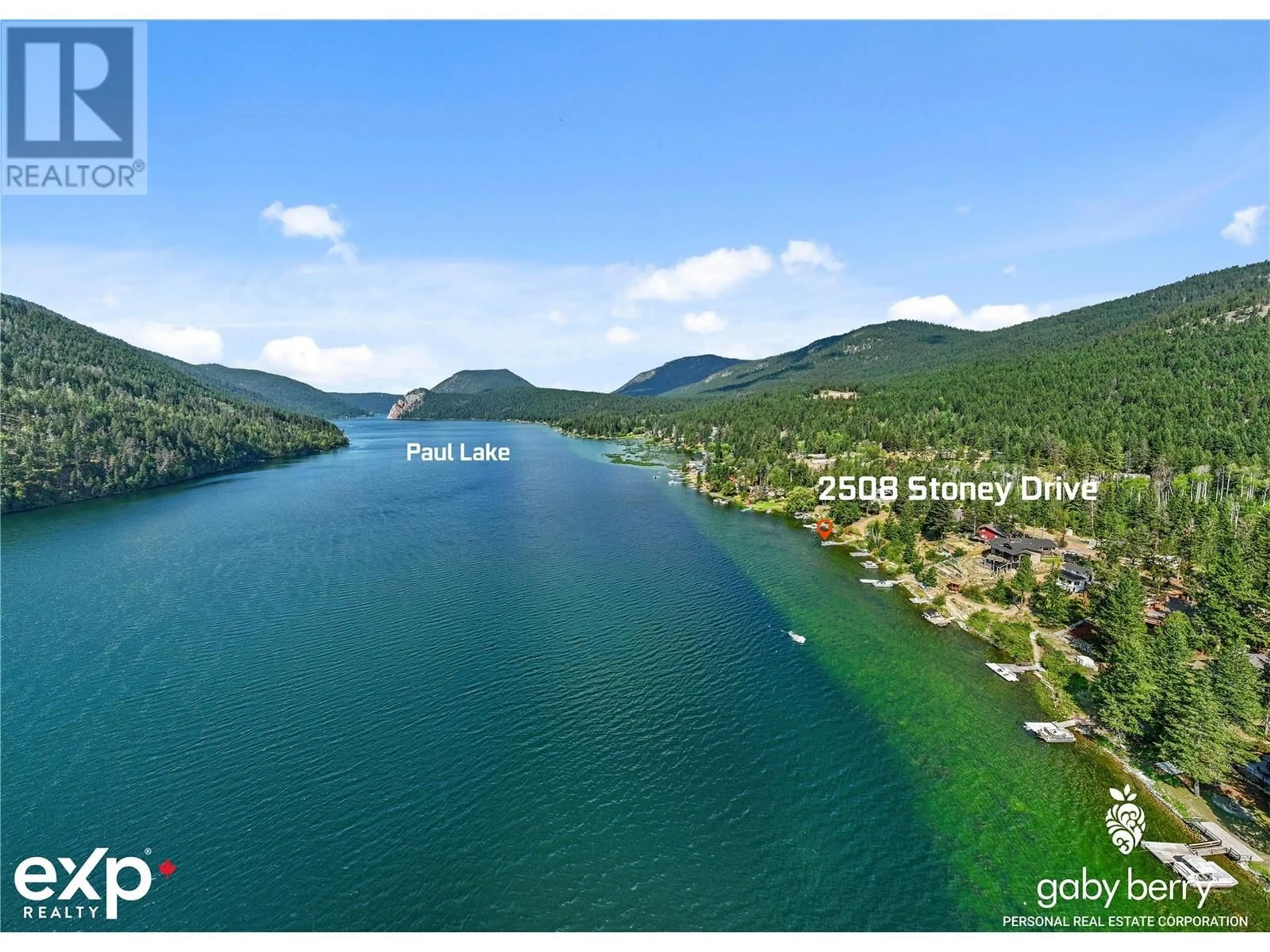 A pic from outside/outdoor area/front of a property/back of a property/a pic from drone, water/lake/river/ocean view for 2508 STONEY DRIVE, Kamloops British Columbia V2H1P3