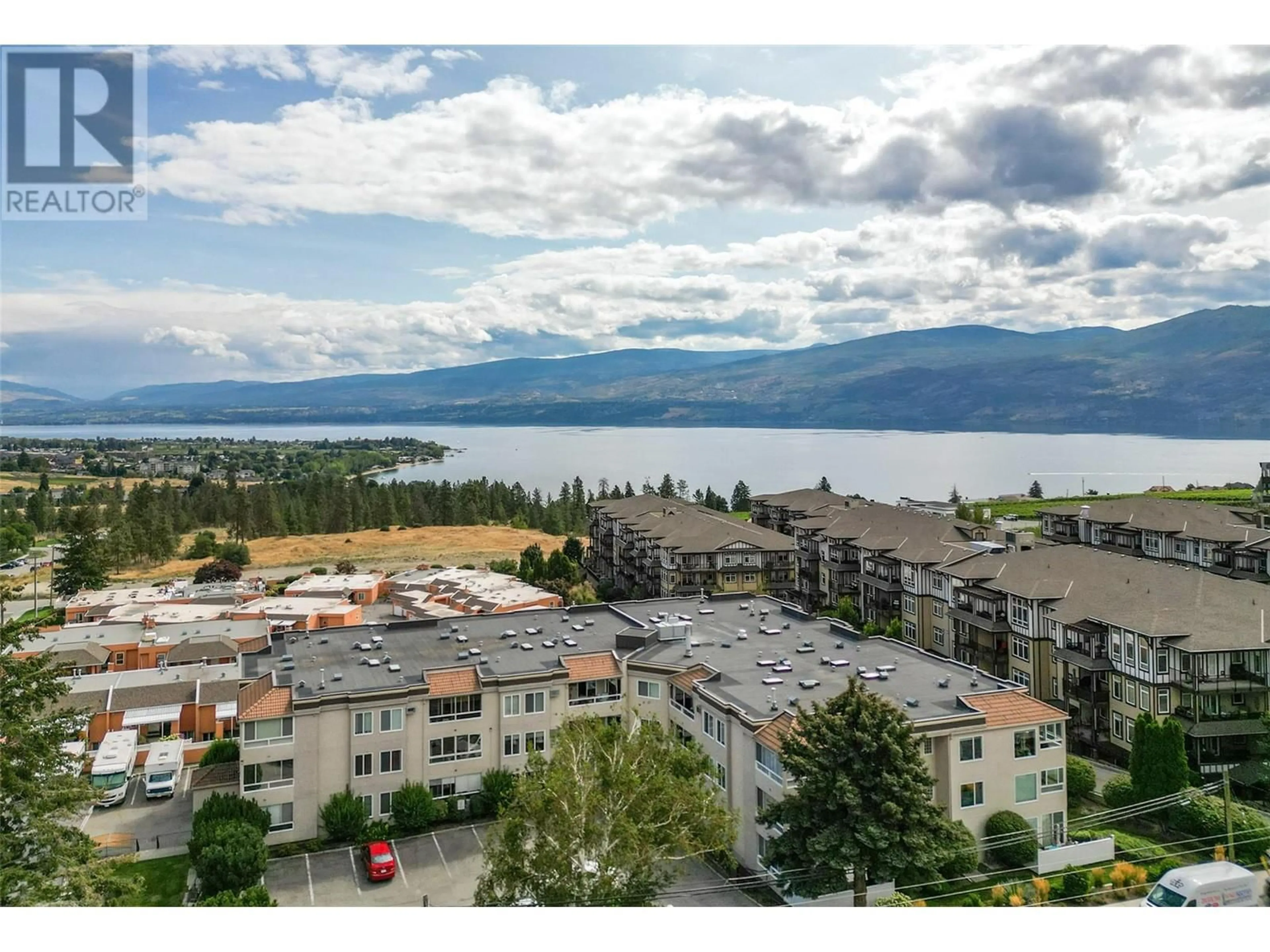 A pic from outside/outdoor area/front of a property/back of a property/a pic from drone, mountain view for 205 - 3815 BROWN ROAD, West Kelowna British Columbia V4T1R8