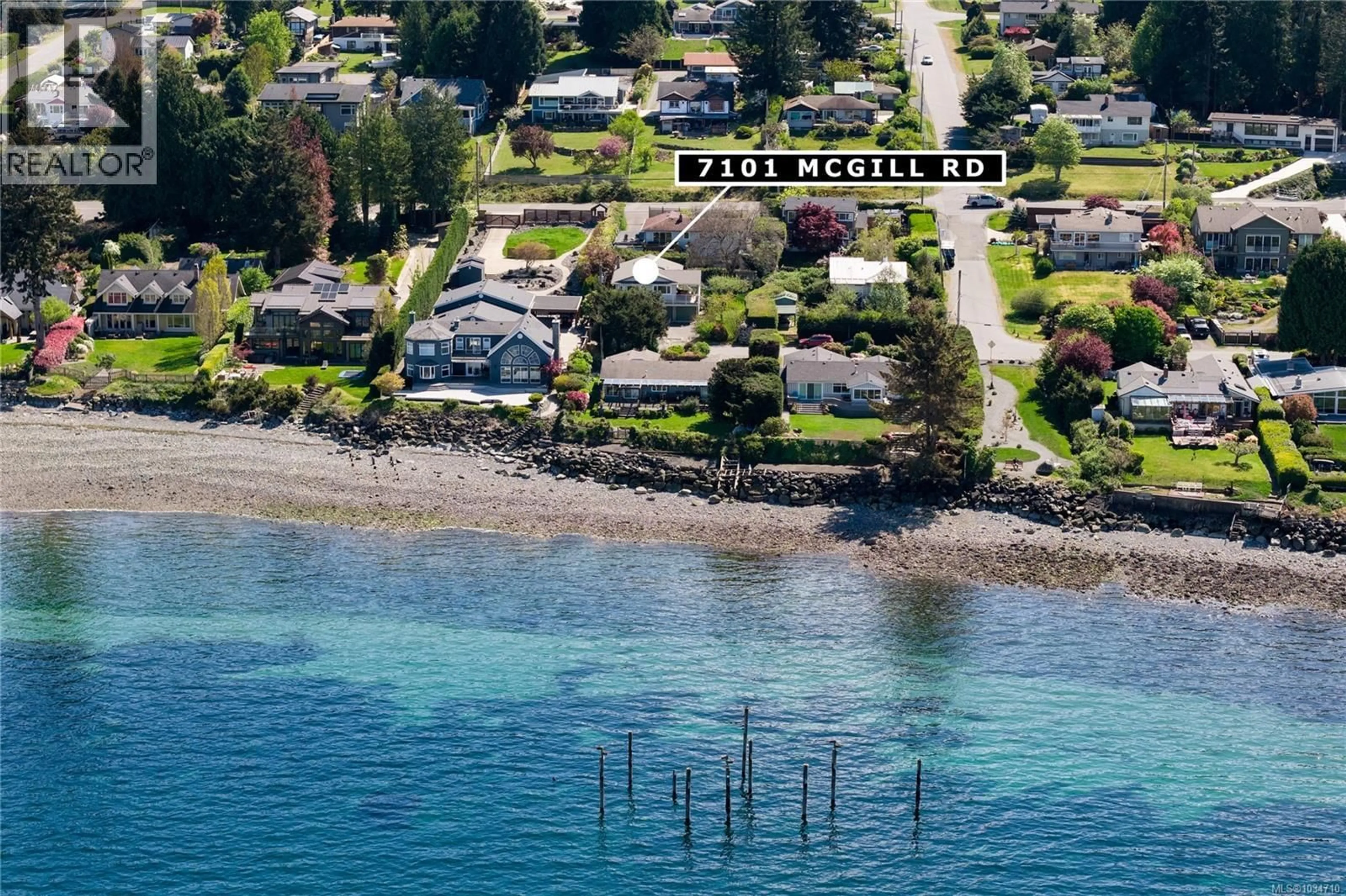 A pic from outside/outdoor area/front of a property/back of a property/a pic from drone, water/lake/river/ocean view for 7101 MCGILL ROAD, Lantzville British Columbia V0R2H0